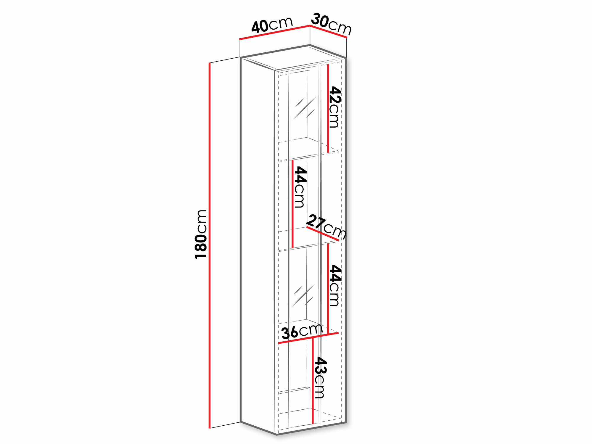 Estante de parede Vilrin V (Branco + Branco brilhante)