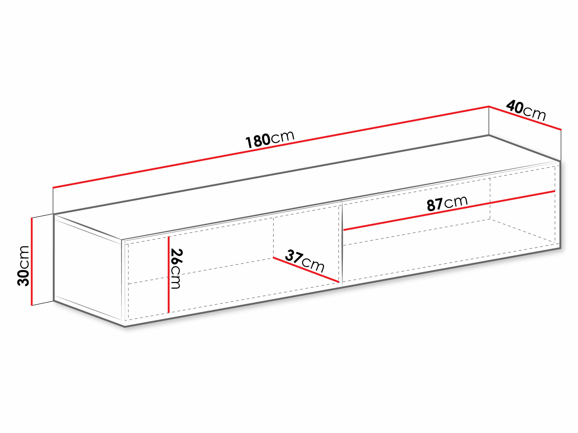 Móvel de TV Venenou 123 (Preto + Carvalho wotan)