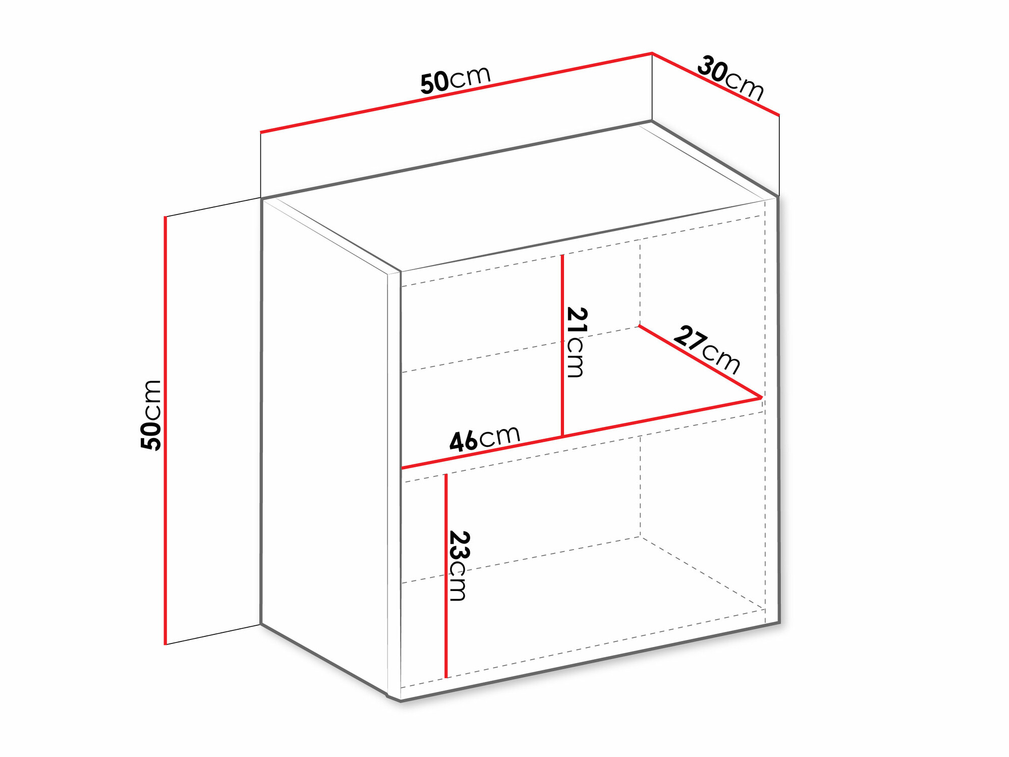 Armário suspenso Vilrin I (Branco + Branco brilhante)