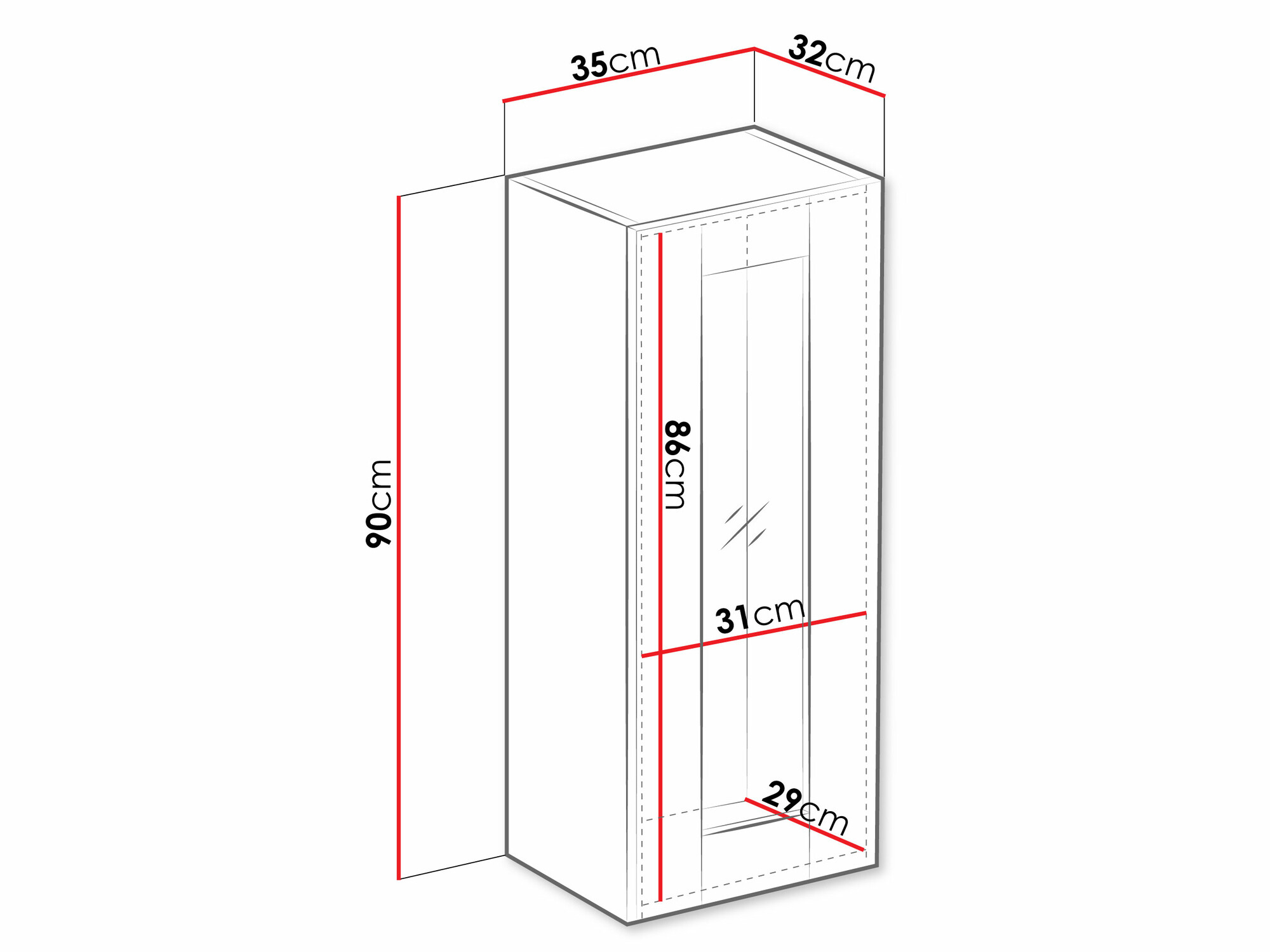 Armário suspenso Vilrin VII (Preto + Carvalho wotan)