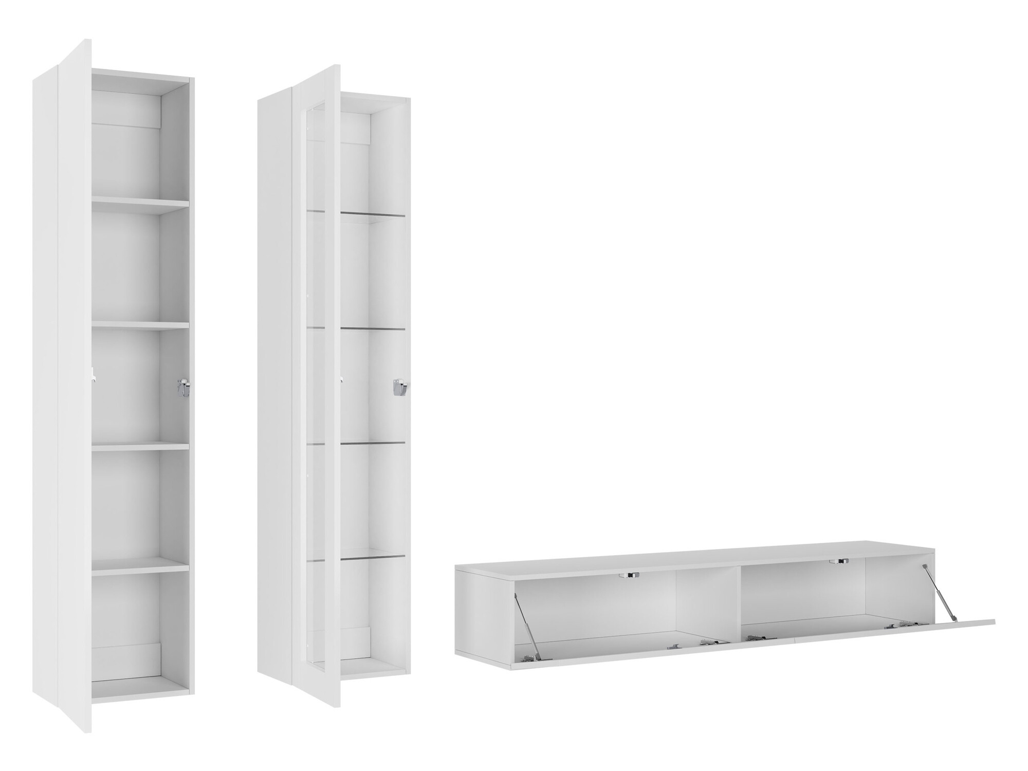 Conjunto para sala de estar Vilrin I (Branco + Branco brilhante)