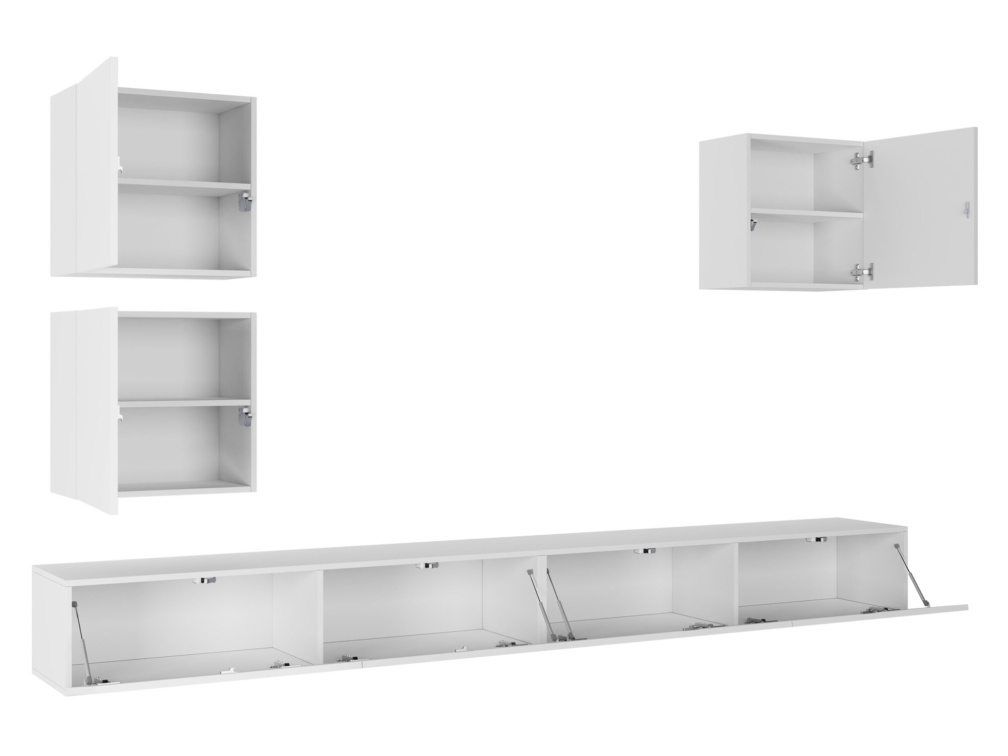 Conjunto para sala de estar Vilrin III (Branco + Branco brilhante)