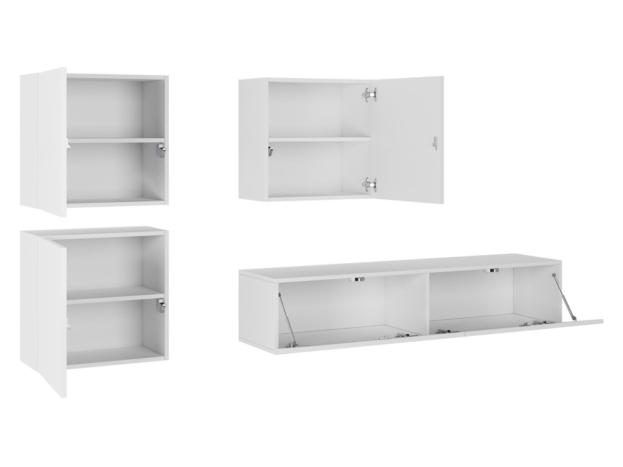 Conjunto para sala de estar Vilrin IV (Branco + Branco brilhante)