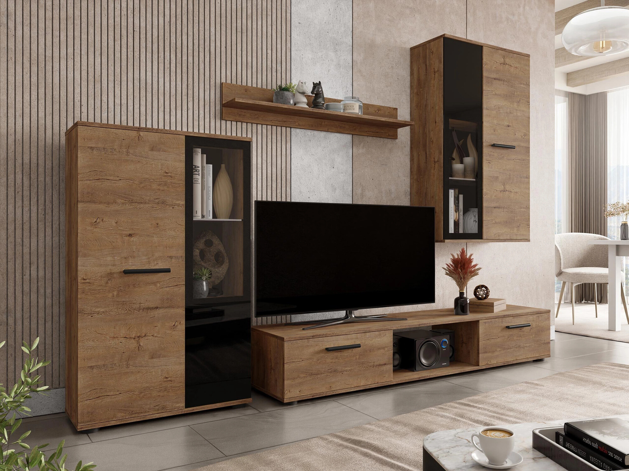 Conjunto para sala de estar Tucson 100 (Carvalho lefkas)