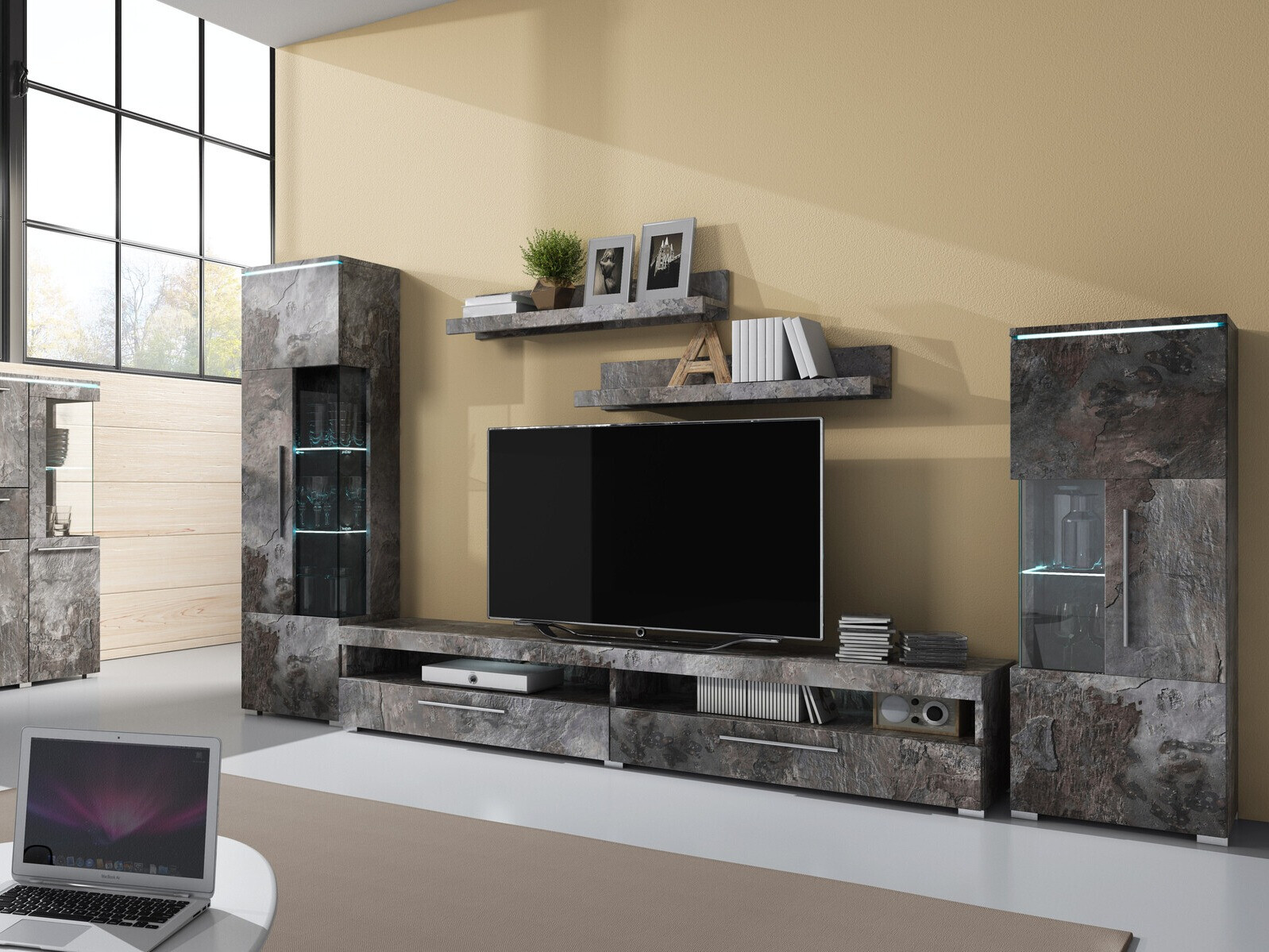 Móvel de TV Torvire 111 (Concreto escuro)