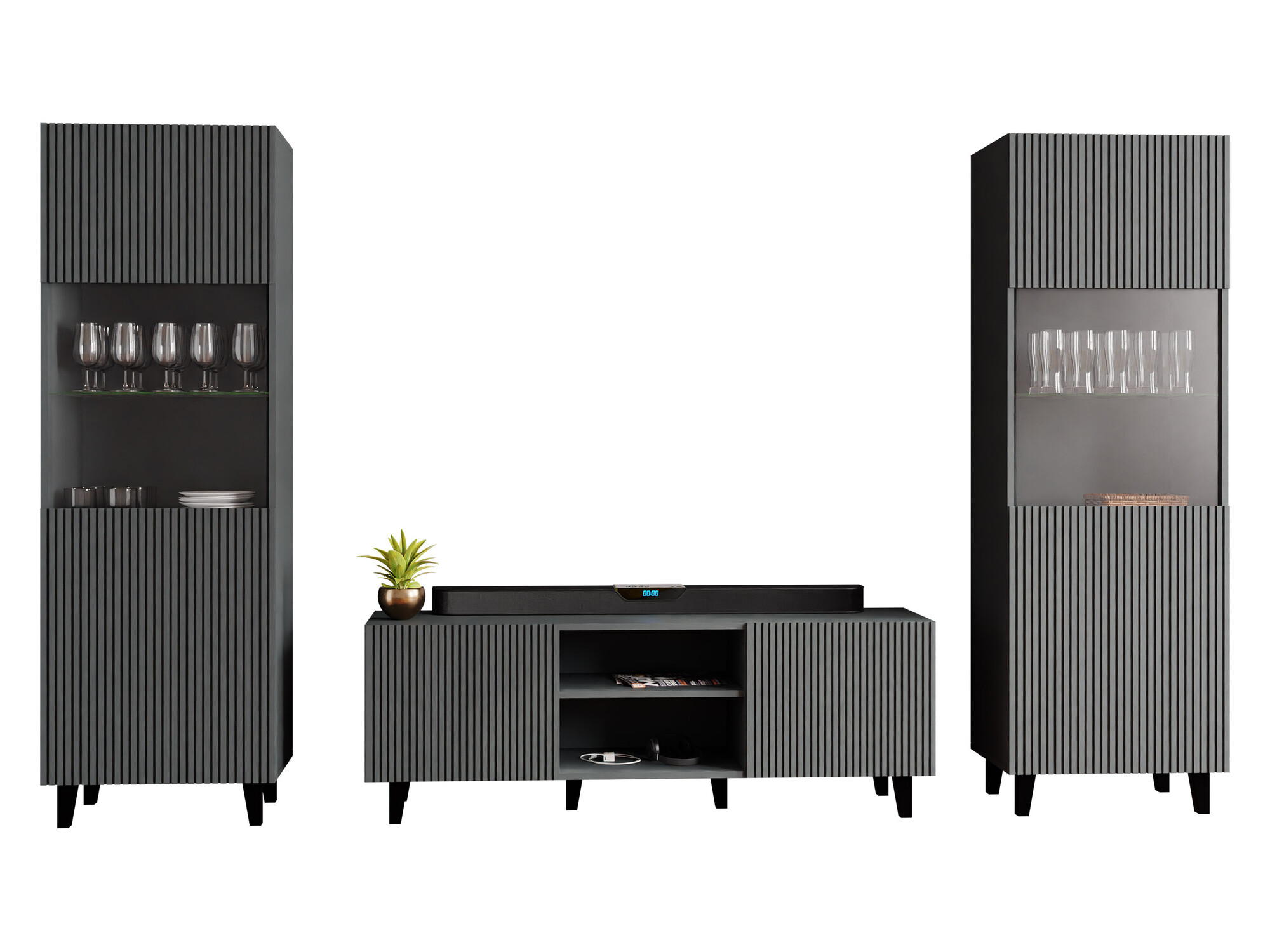 Conjunto para sala de estar Remeta 110 (Antracite)