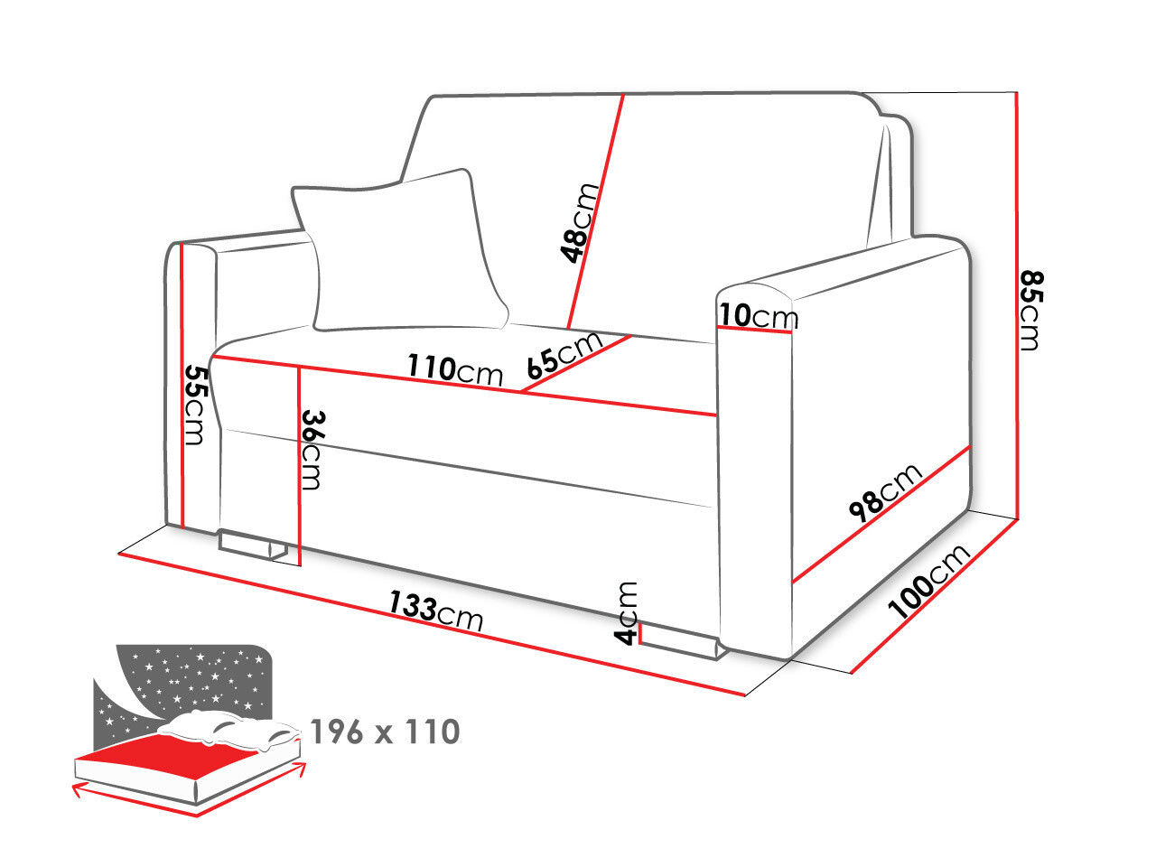 Sofá-cama Solrin II (Tilia 86)