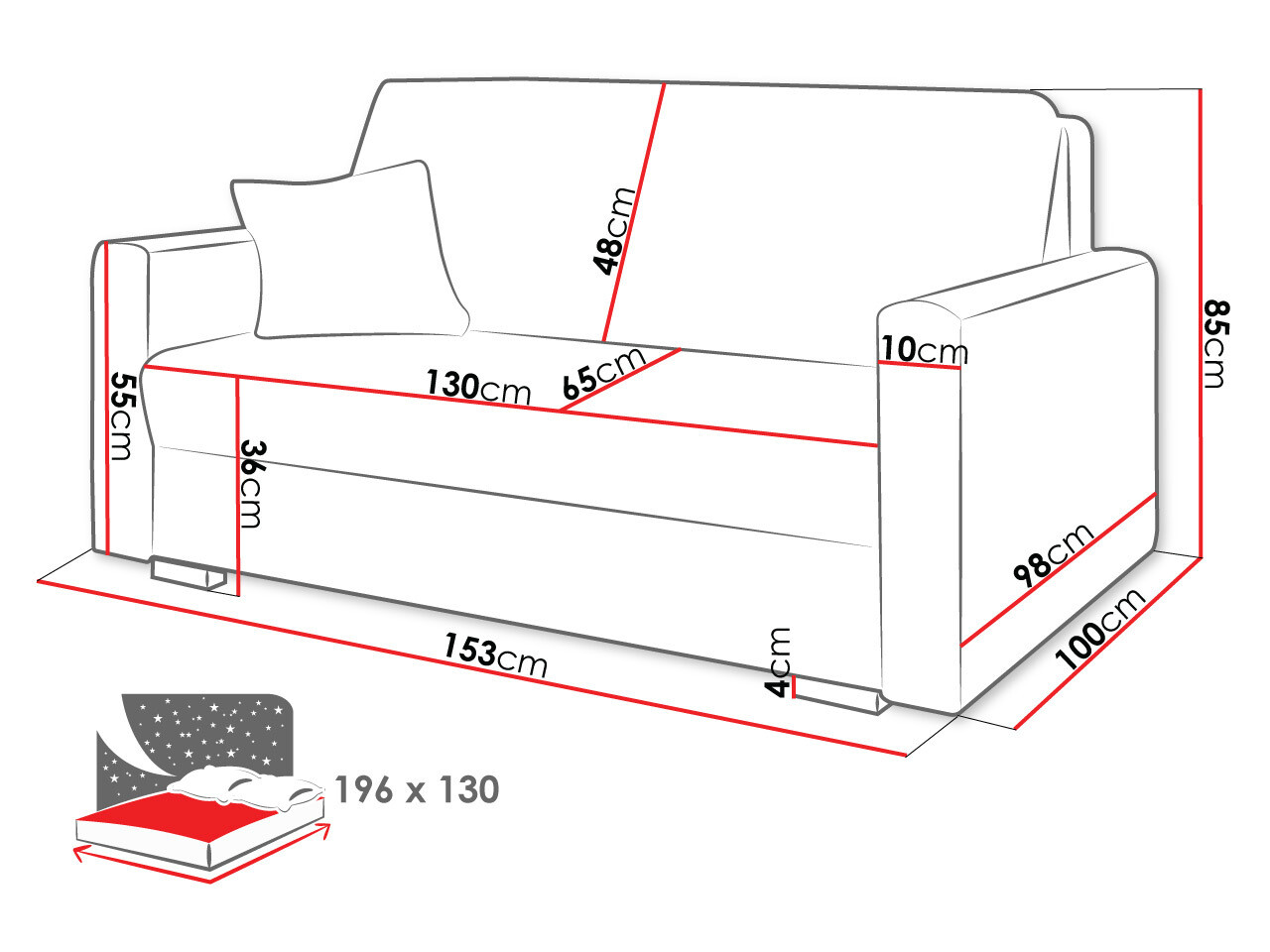 Sofá-cama Solrin III (Tilia 17)