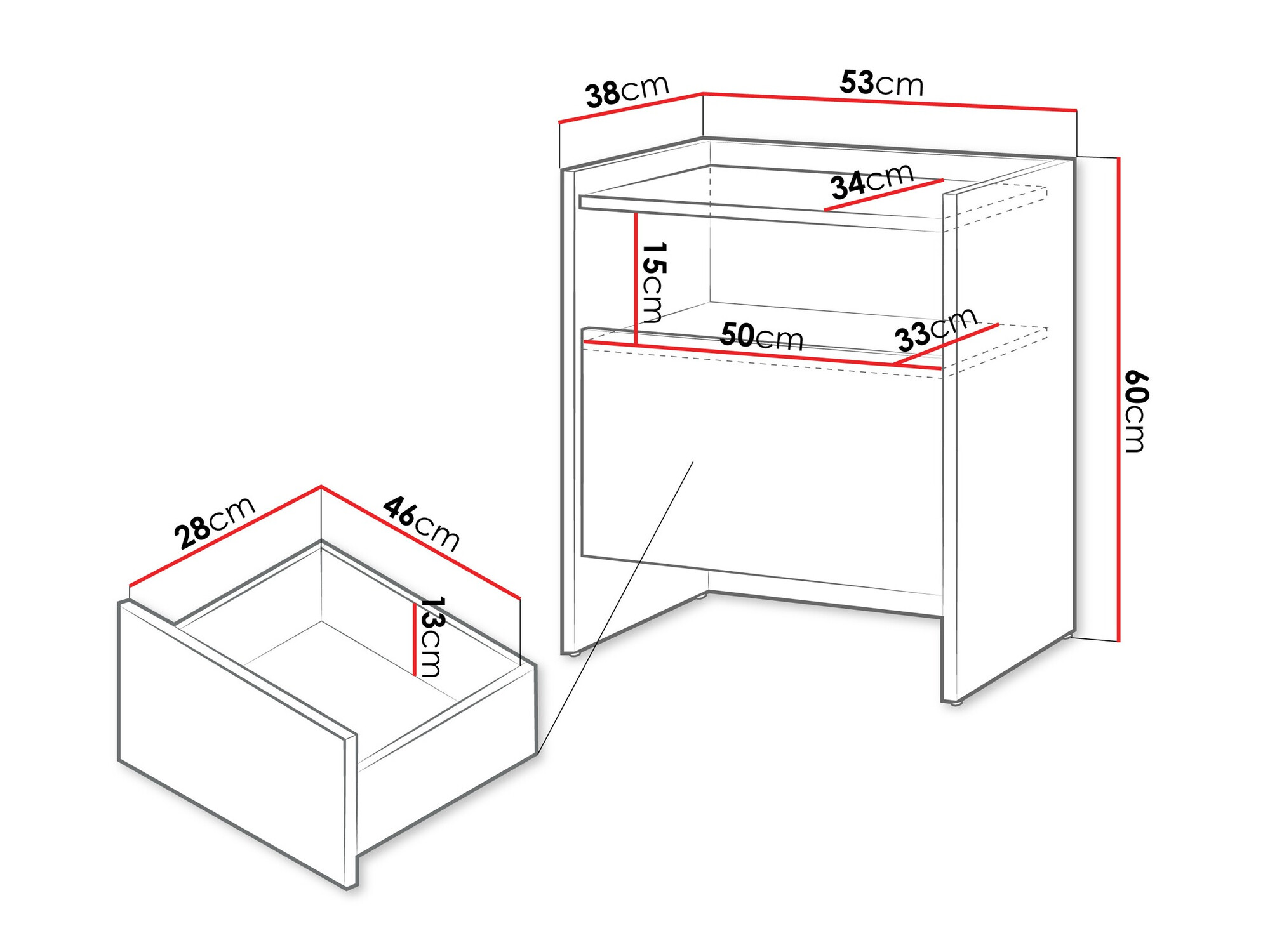 Mesa de cabeceira Parma 106 (Carvalho)