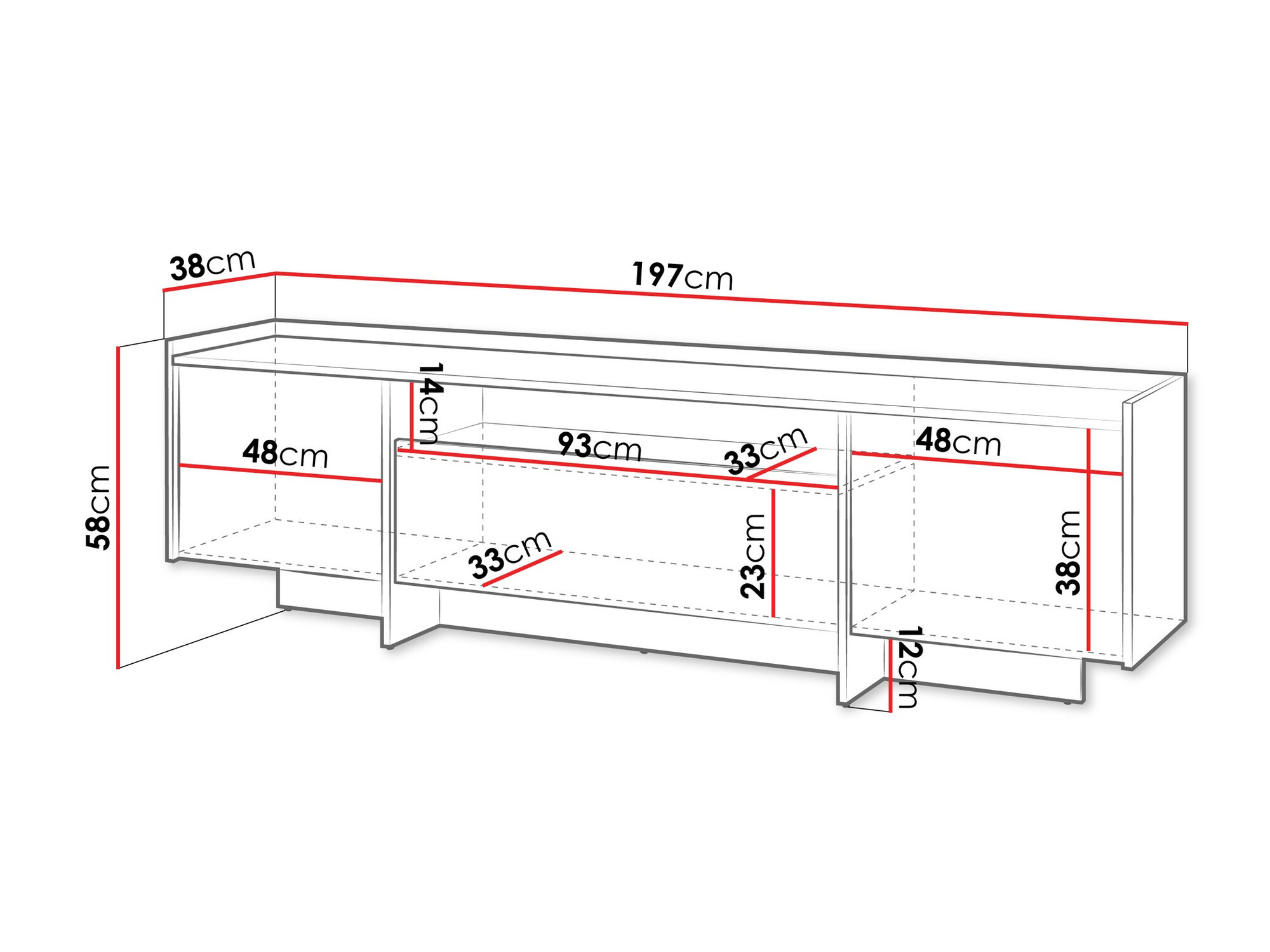 Móvel de TV Filus (Carvalho escuro)