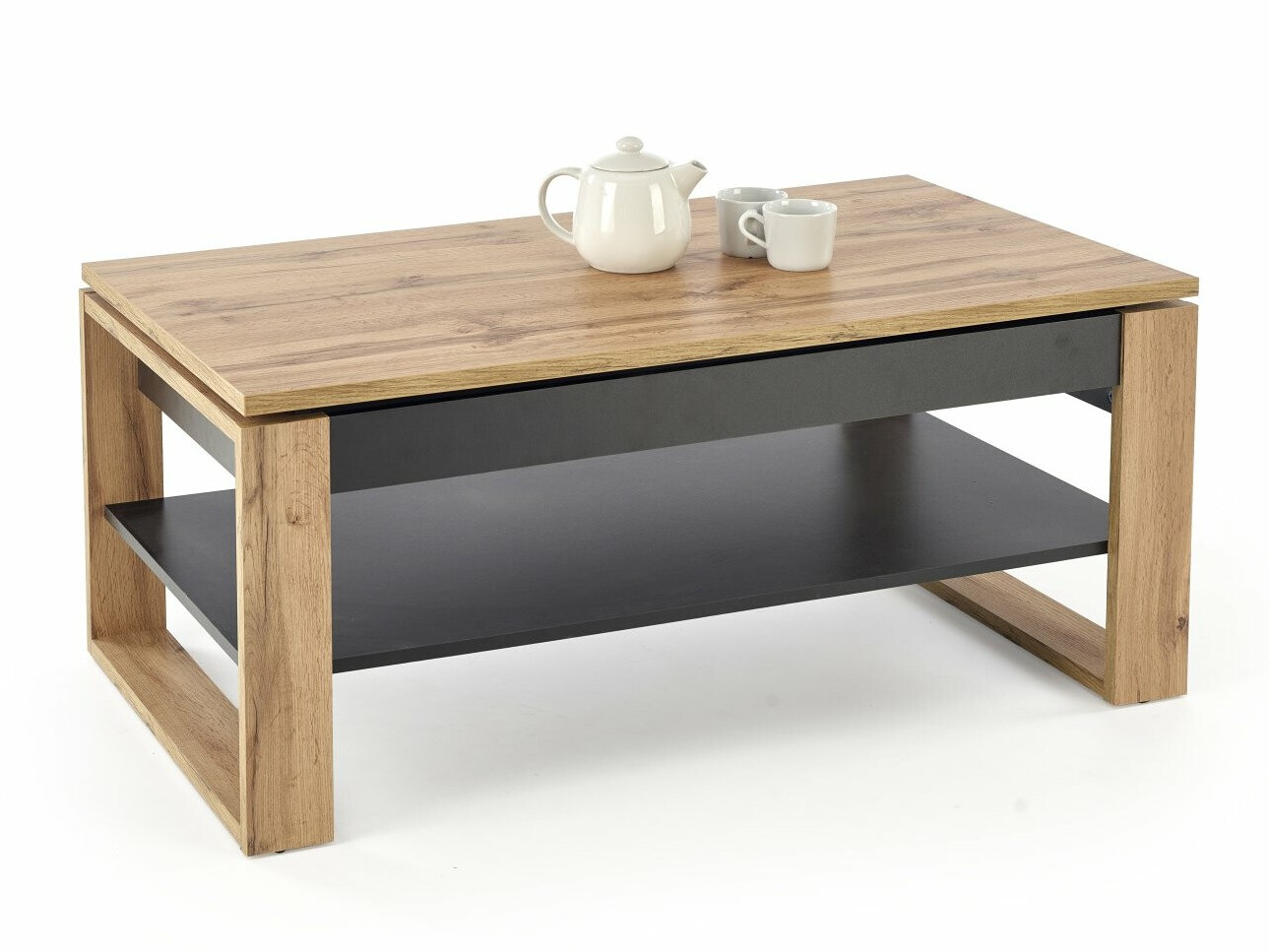 Mesa de centro extensível Houston 1959 (Carvalho Artisan + Preto)