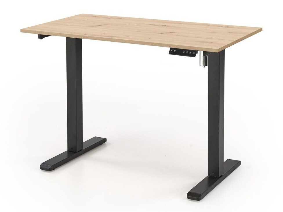 Secretária de trabalho com altura ajustável Houston 1704 (Carvalho Artisan + Preto)