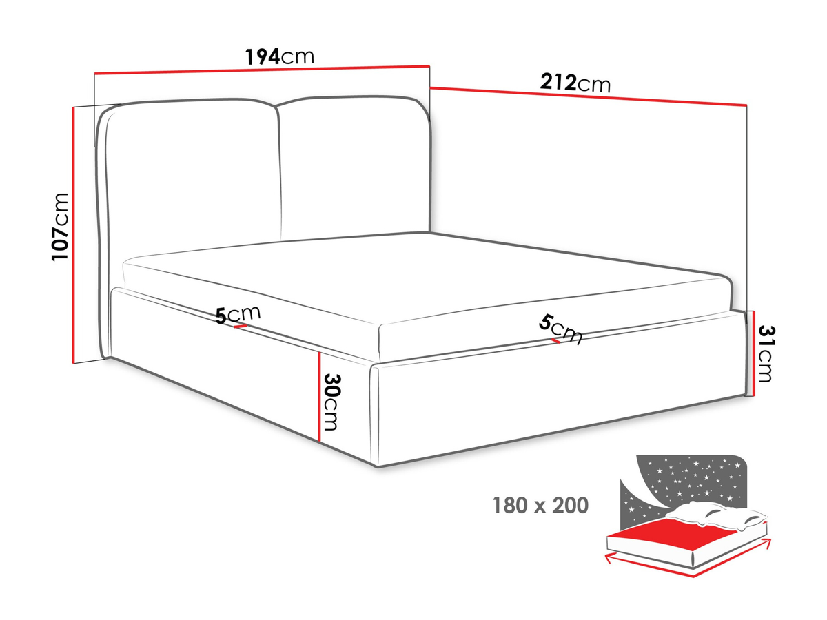 Cama Baltimore 199 (Coral 55)