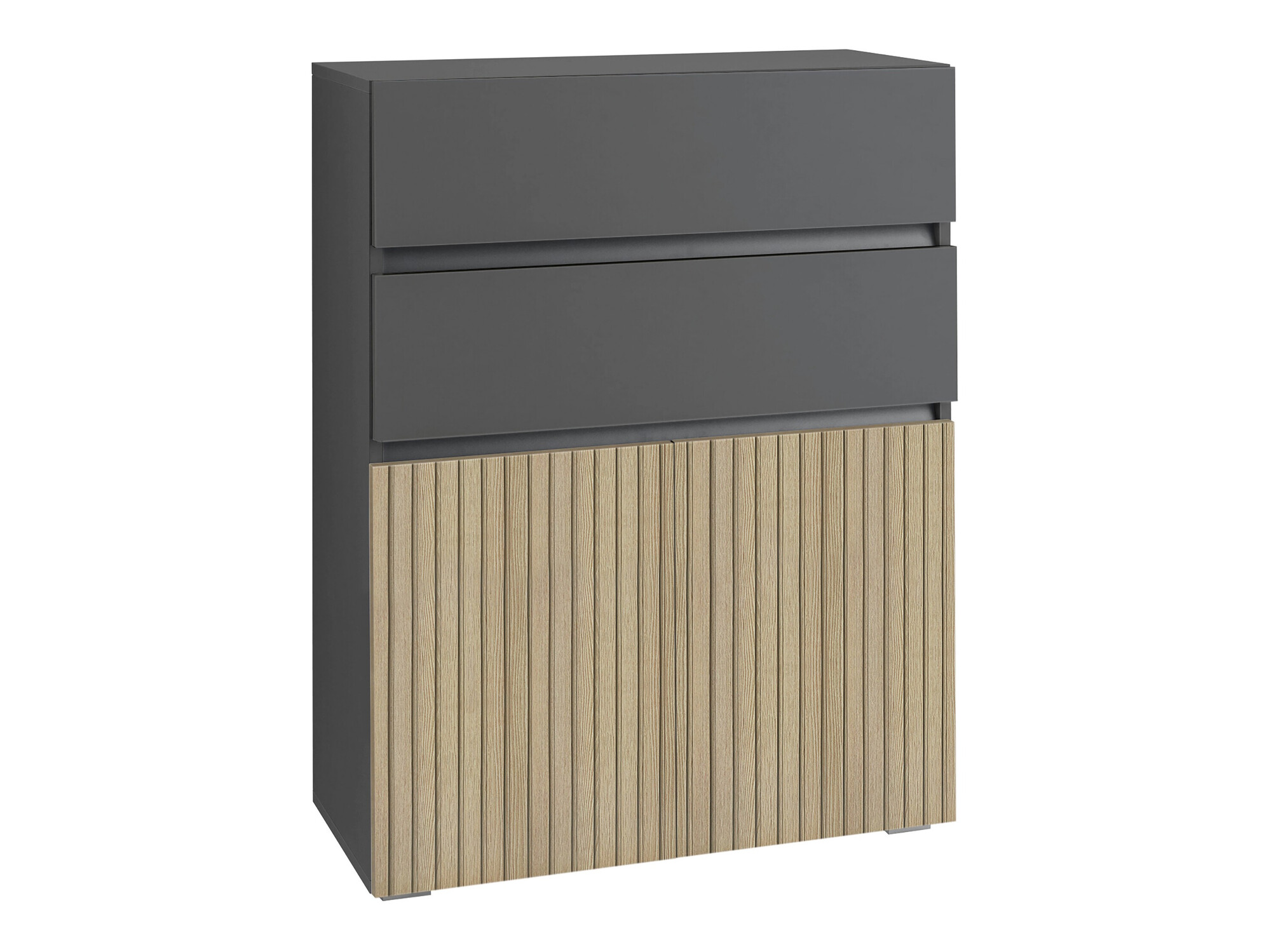 Armário de casa de banho de chão para lavatório Soncamu 101 (Antracite + Carvalho claro)