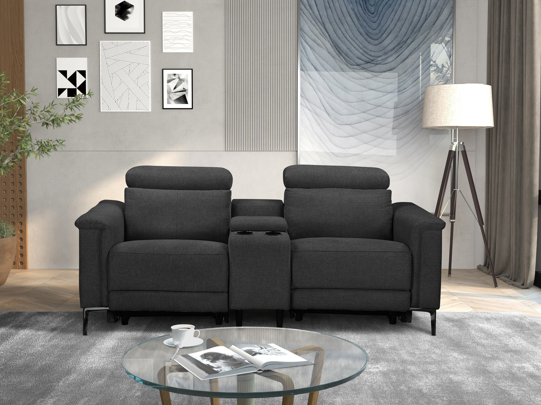 Sofá reclinável Denton 1467 (Antracite)