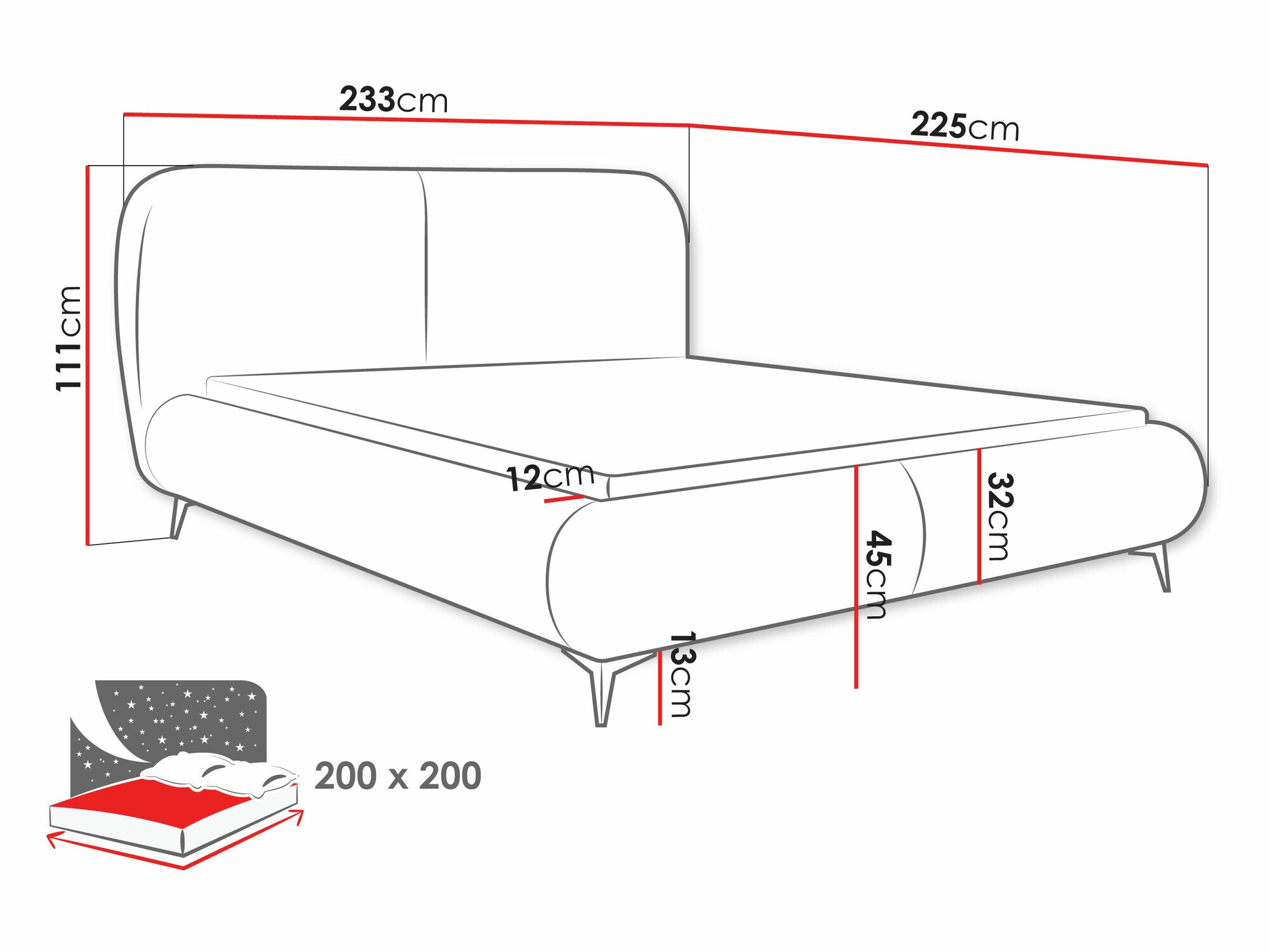 Cama Clovis 119 (Coral 45)