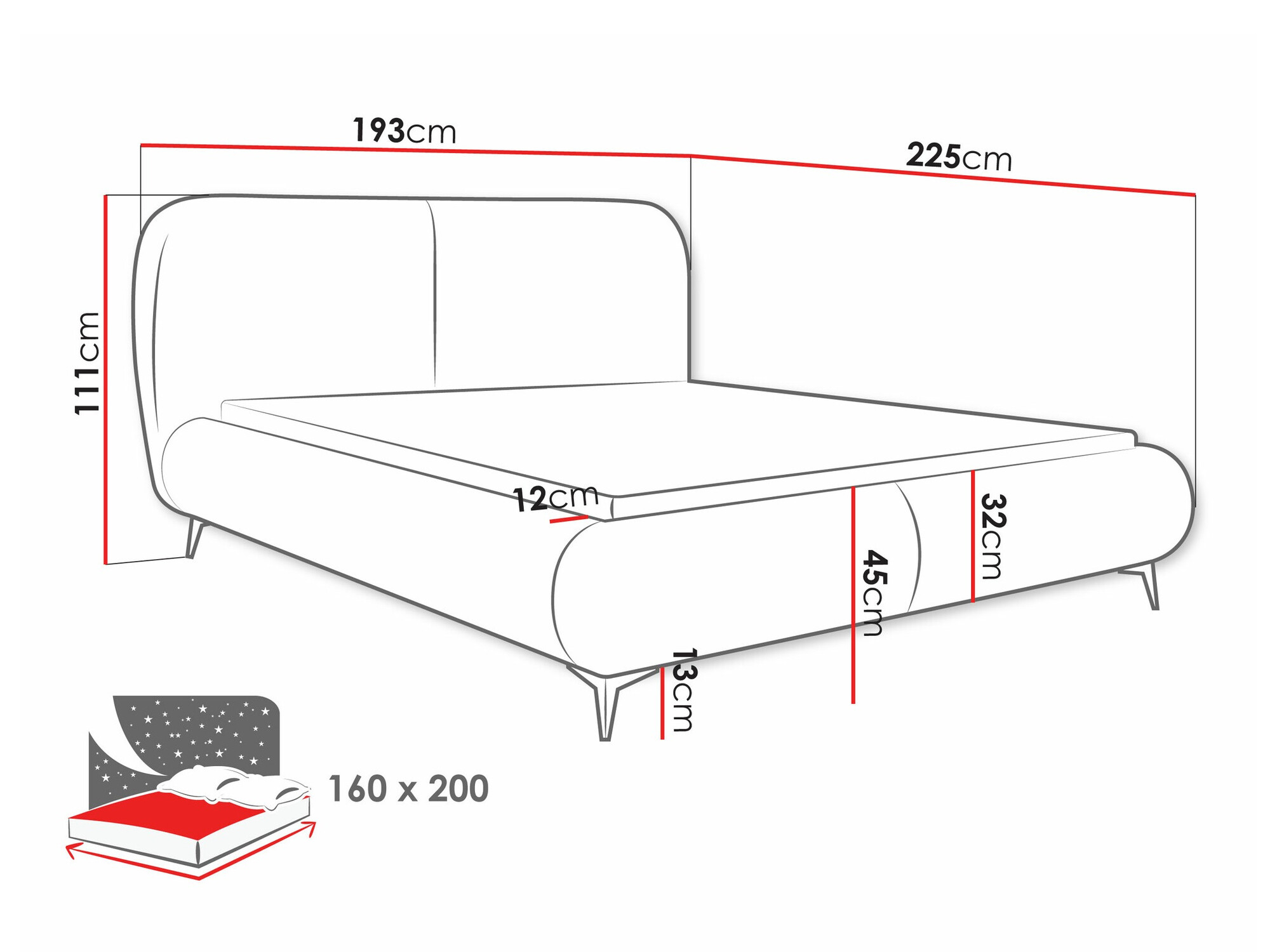 Cama Clovis 119 (Coral 50)