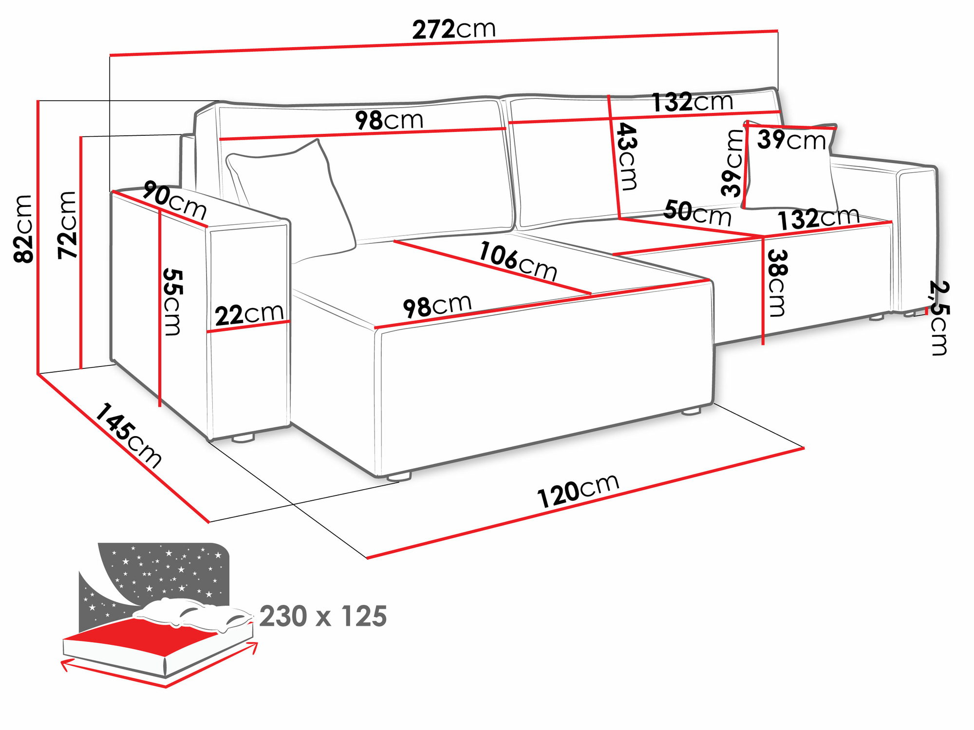 Sofá de canto Vespes II (Poso 100)