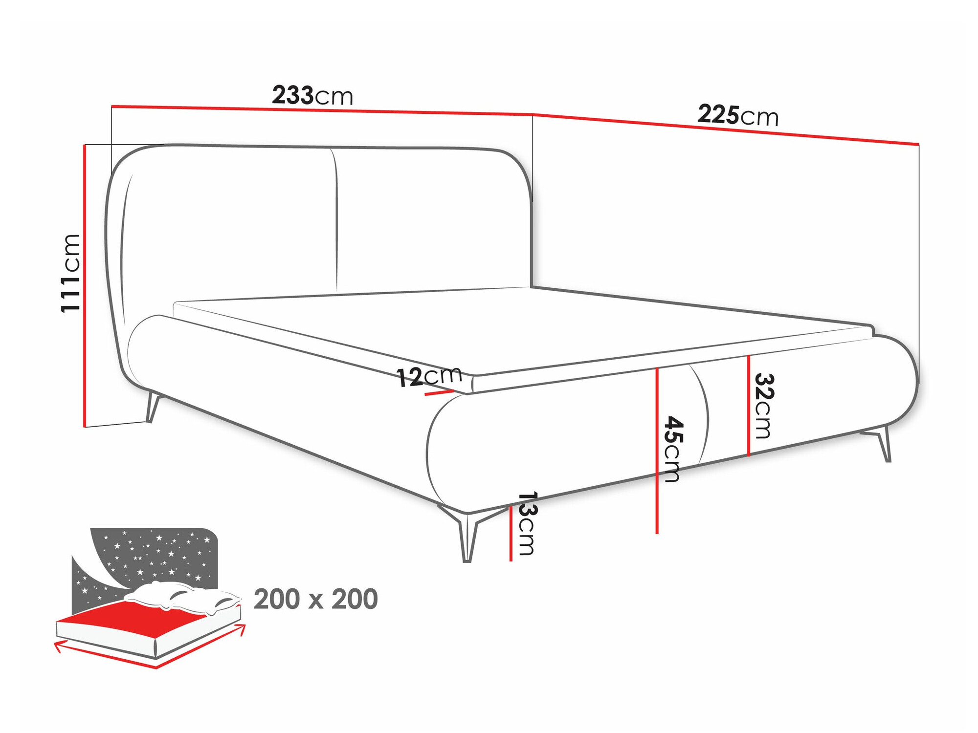 Cama Clovis 119 (Coral 65)