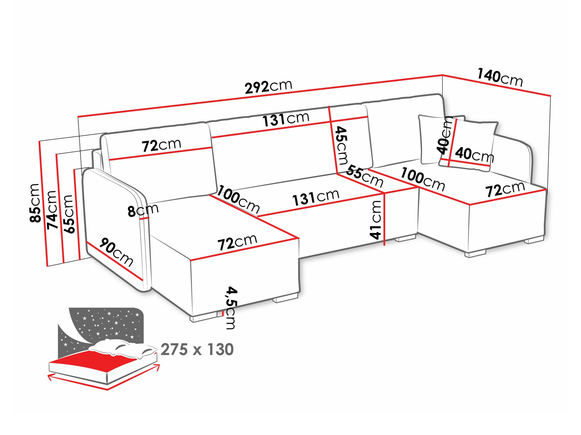 Sofá de canto Columbus 246 (Velo 635)