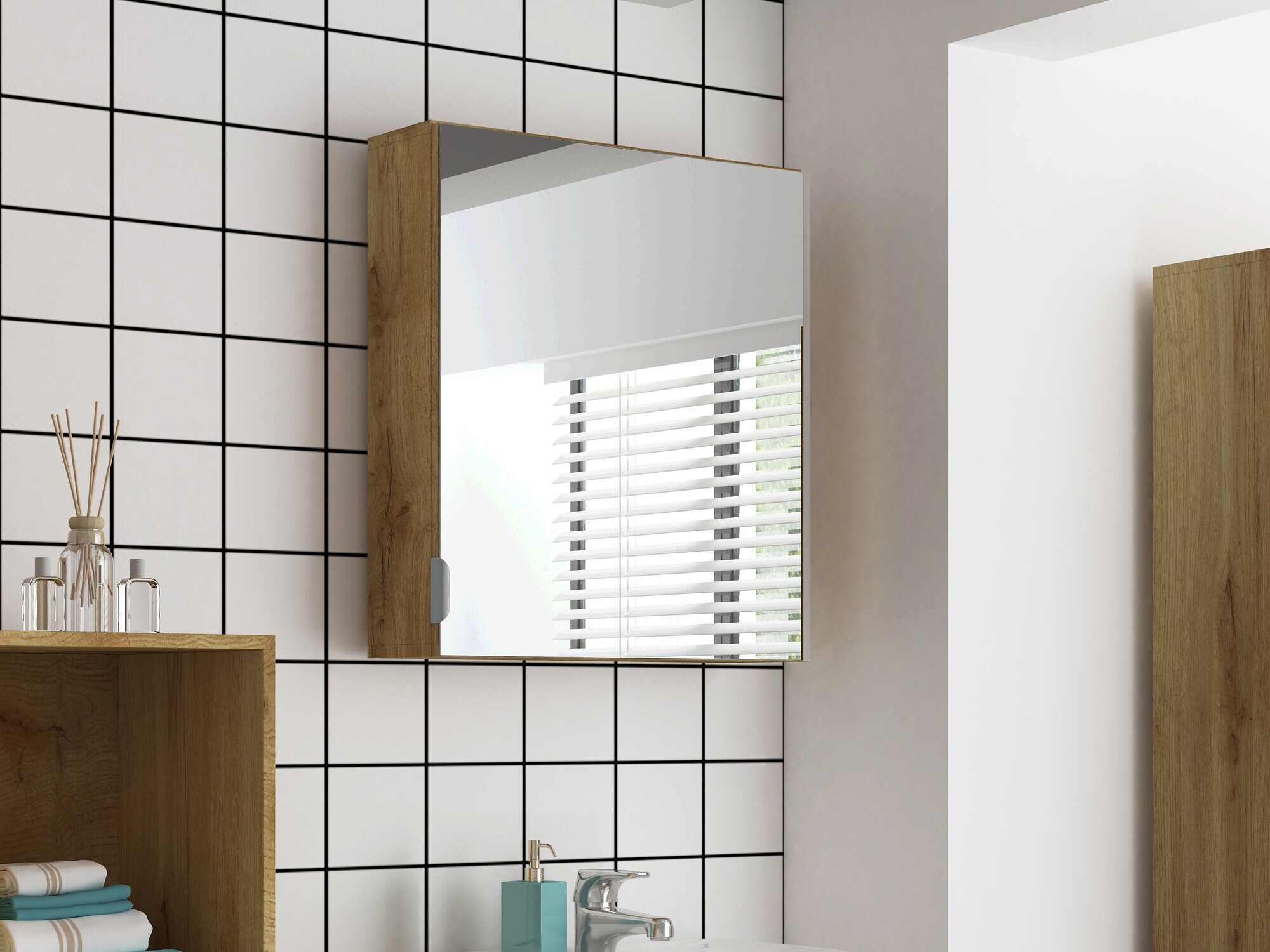 Armário com espelho para casa de banho Denton 1470