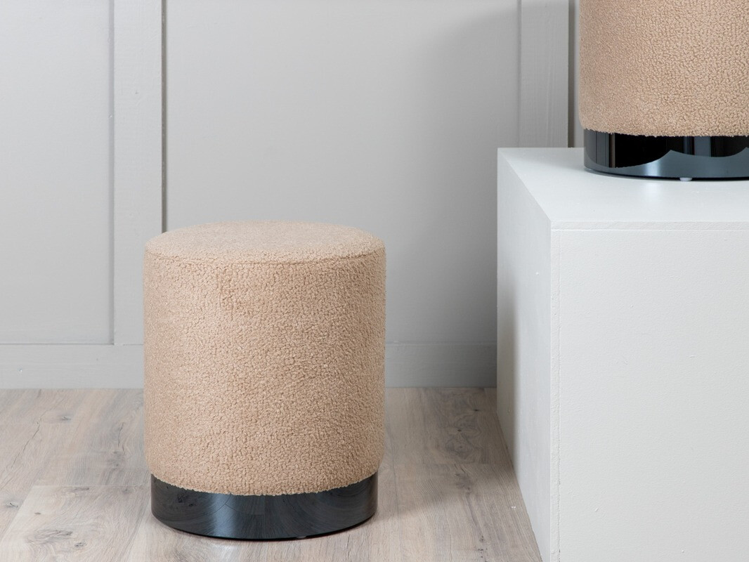 Pufe Dallas 2936 (Bege + Preto brilhante)