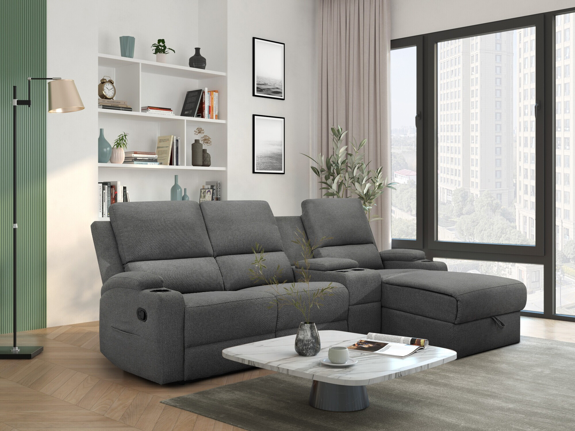 Reclinável de ângulo suave Denton 1368 (Antracite)