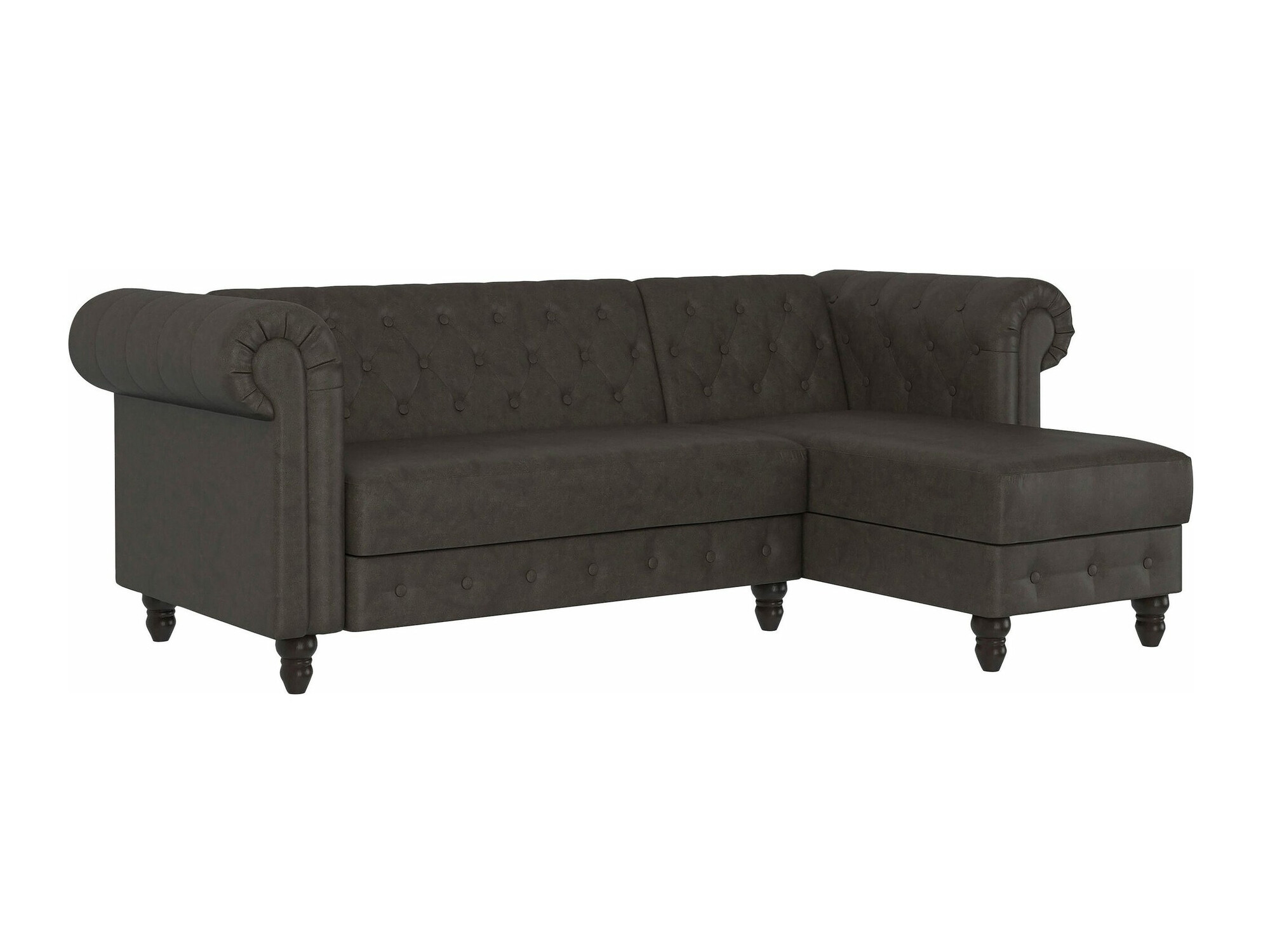 Chesterfield sofá de canto Tulsa 622 (Dakr castanho)