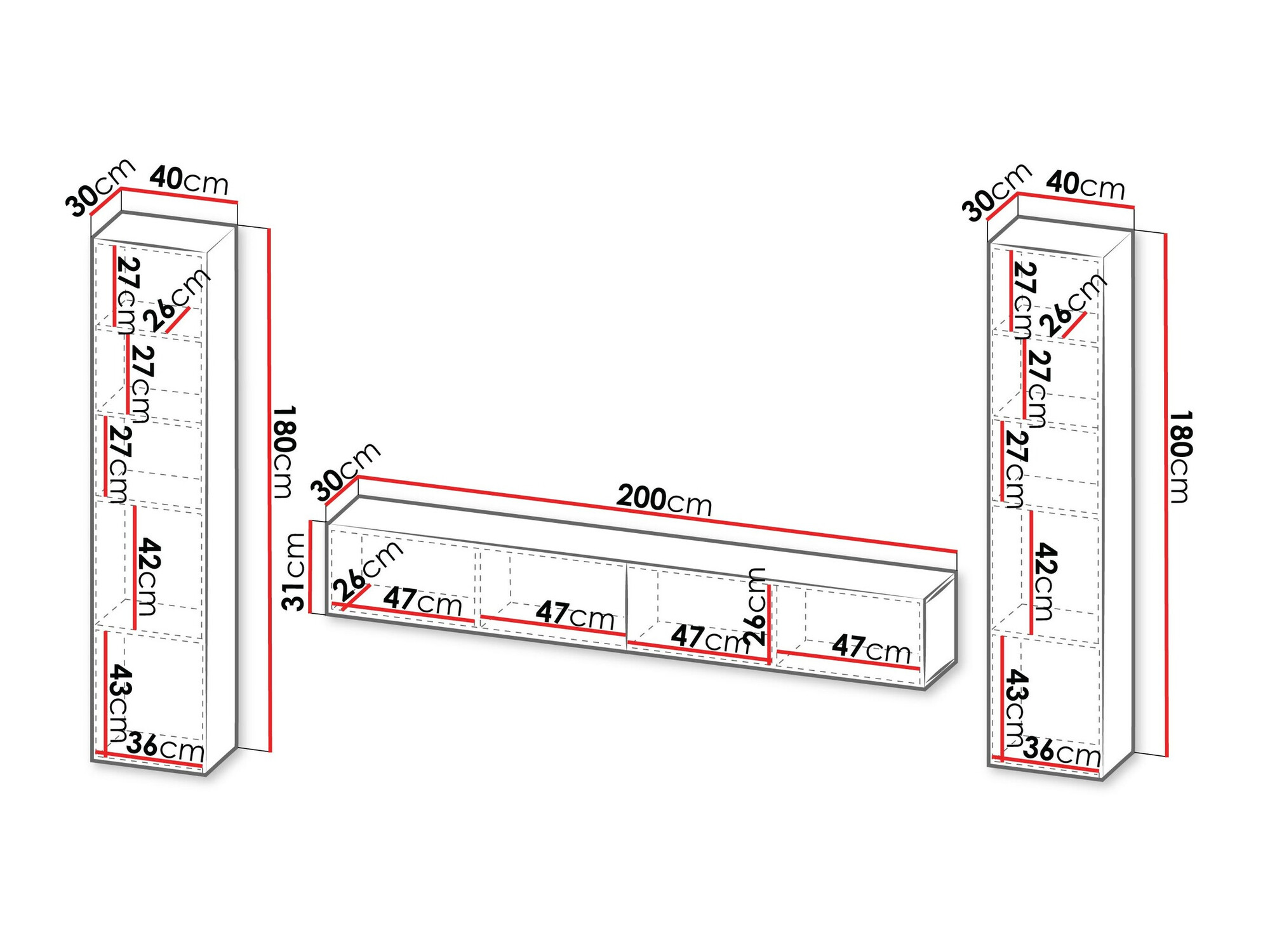 Conjunto para sala de estar Species II (Preto)