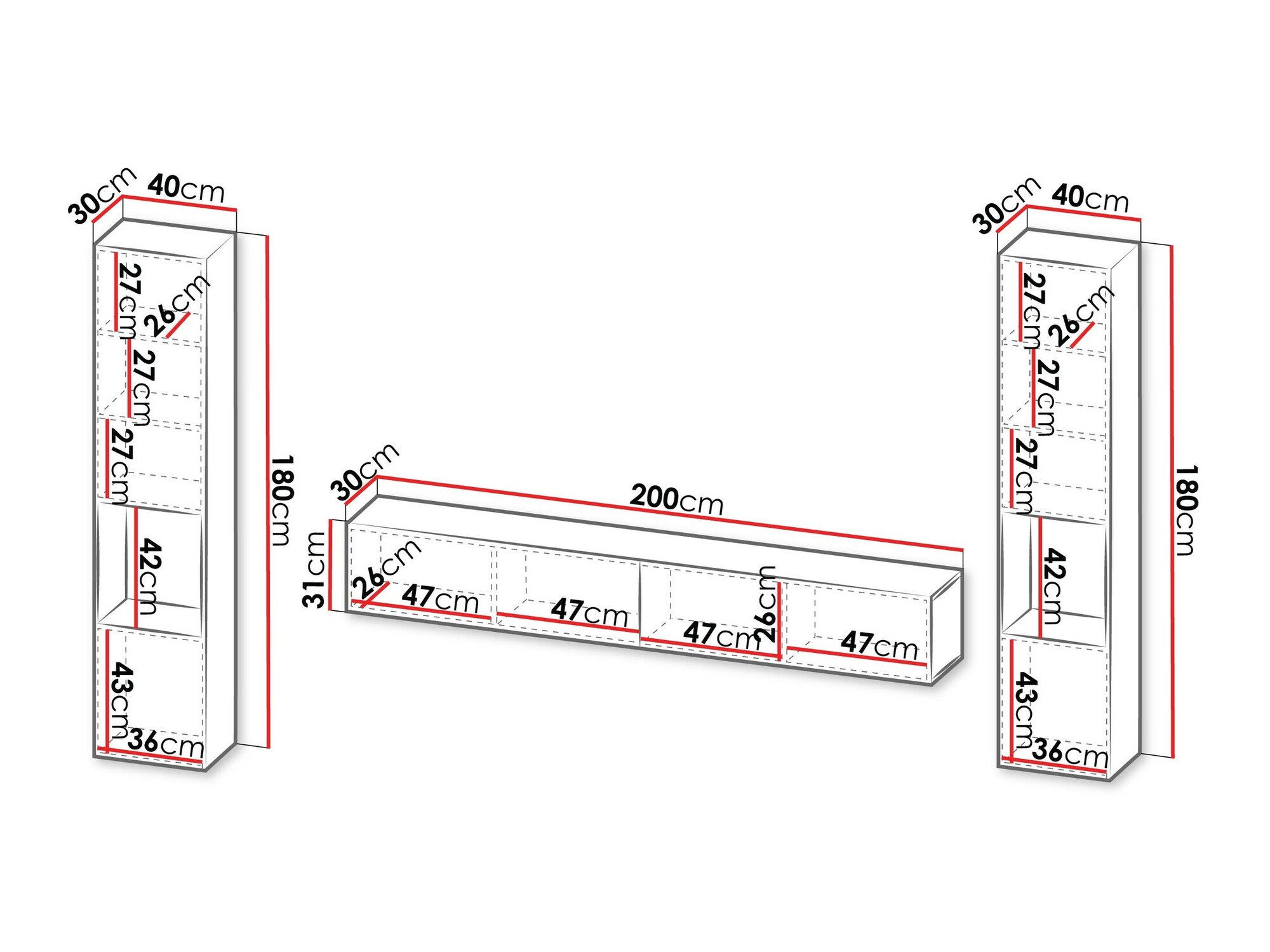 Conjunto para sala de estar Species III (Preto)