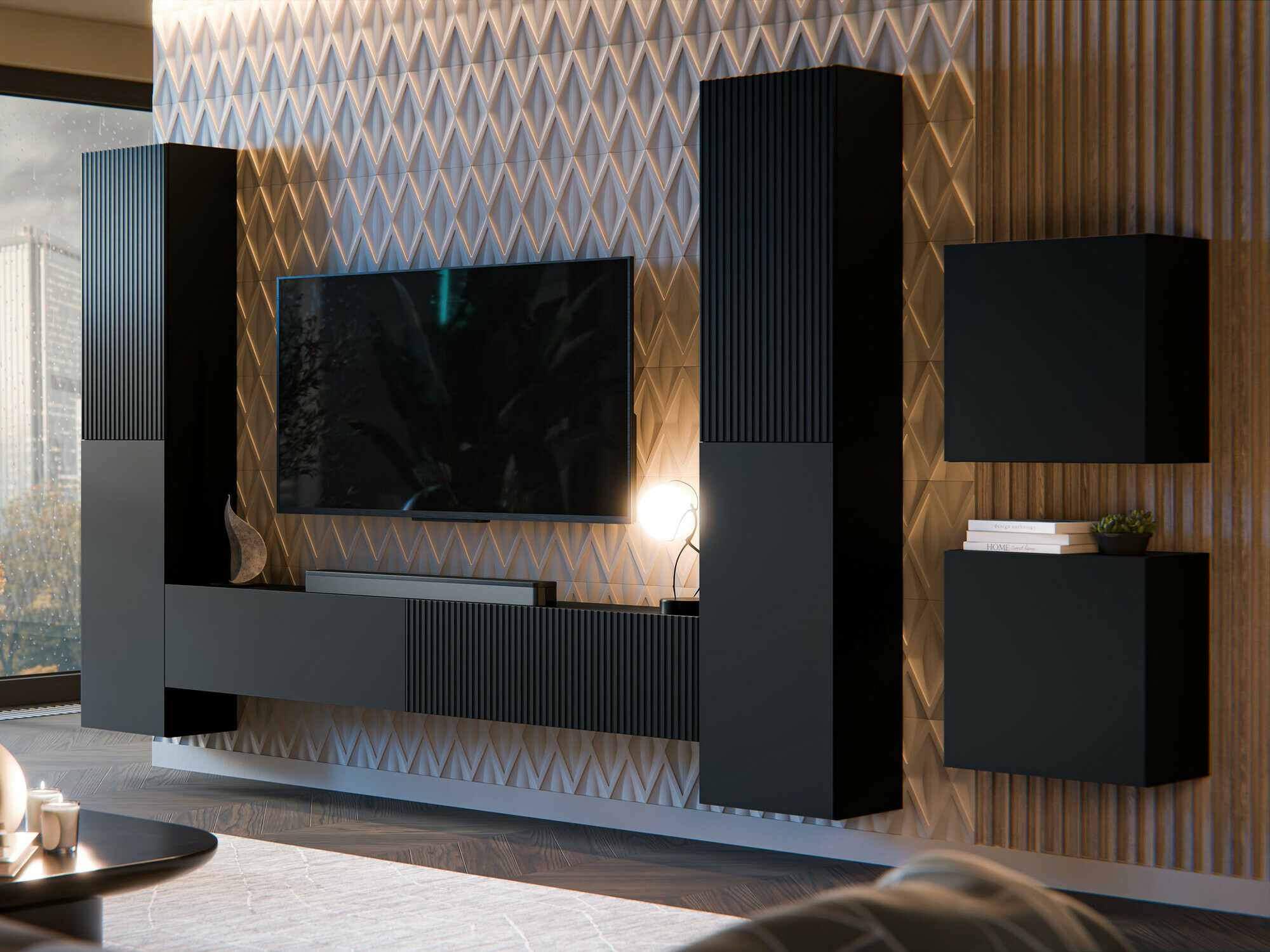 Conjunto para sala de estar Species V (Preto)