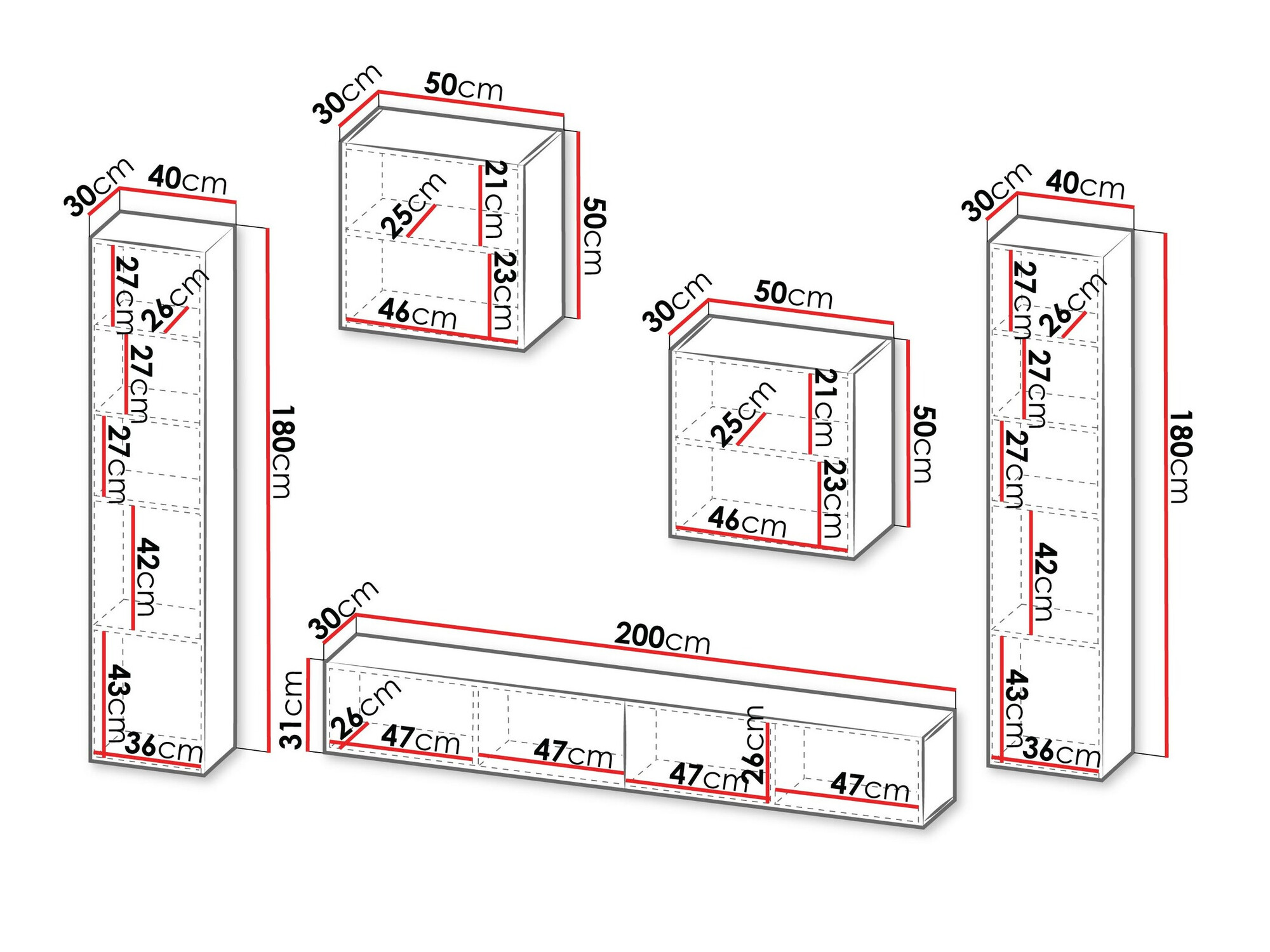 Conjunto para sala de estar Species V (Preto)
