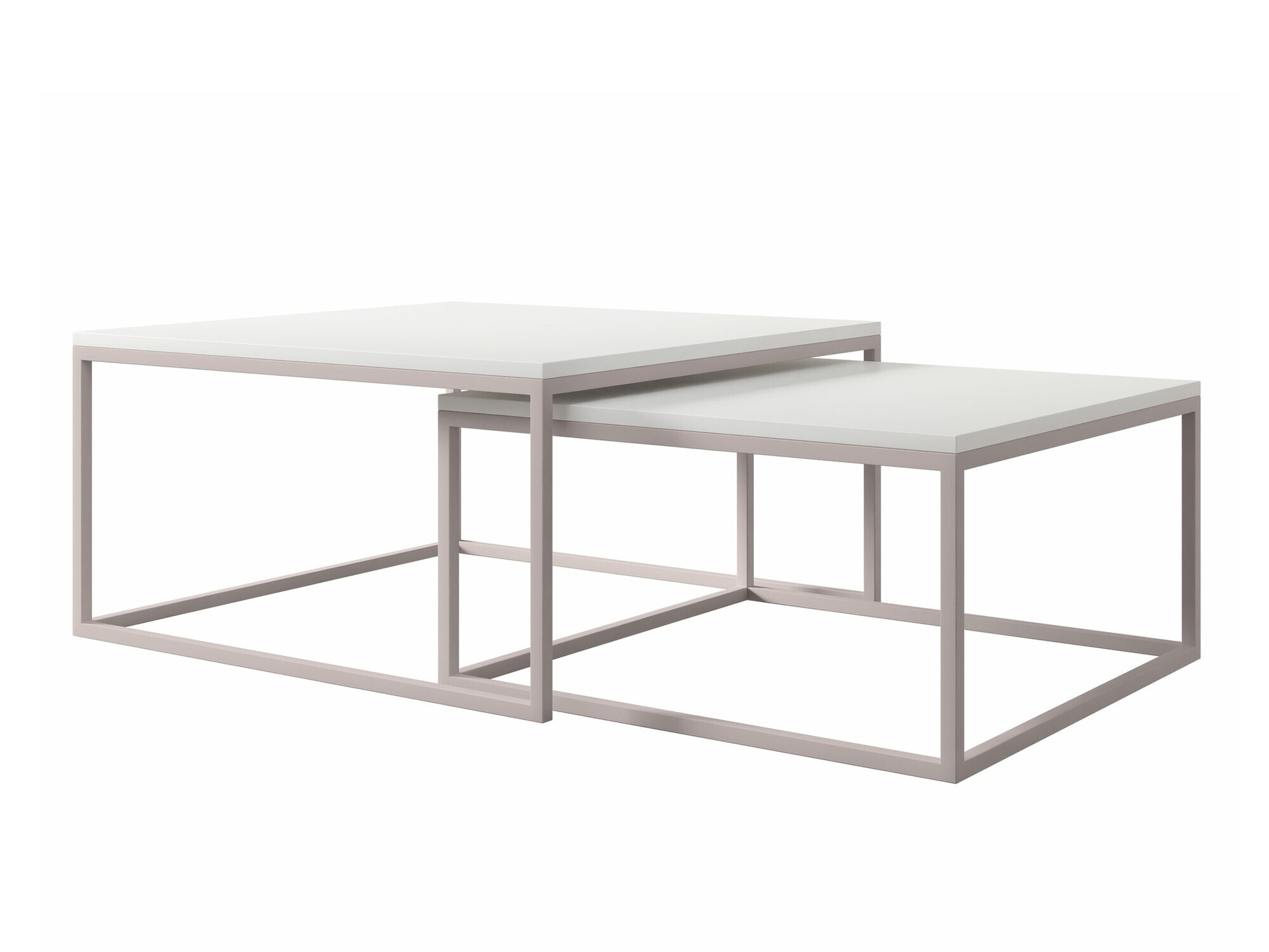 Conjunto de mesa de centro Oswego 133 (Branco + Caxemira)