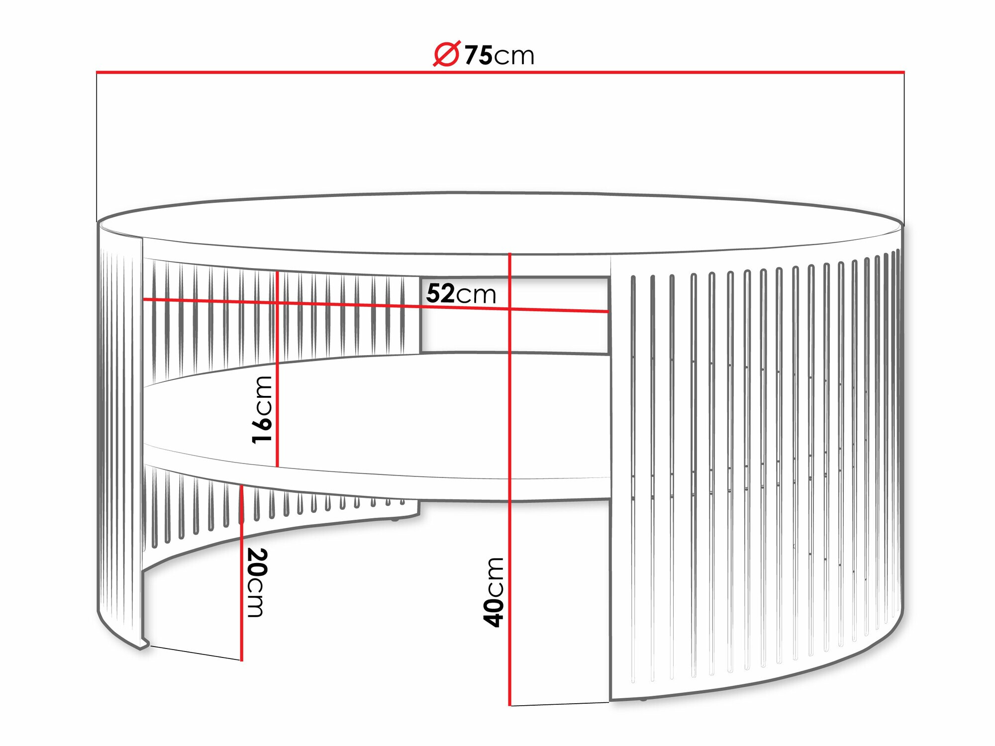 Mesa de centro Evanola 112 (Caxemira + Branco)