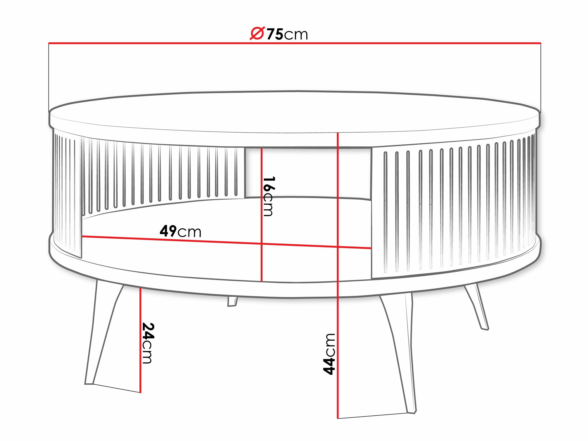 Mesa de centro Vitum VI (Caxemira + Branco)