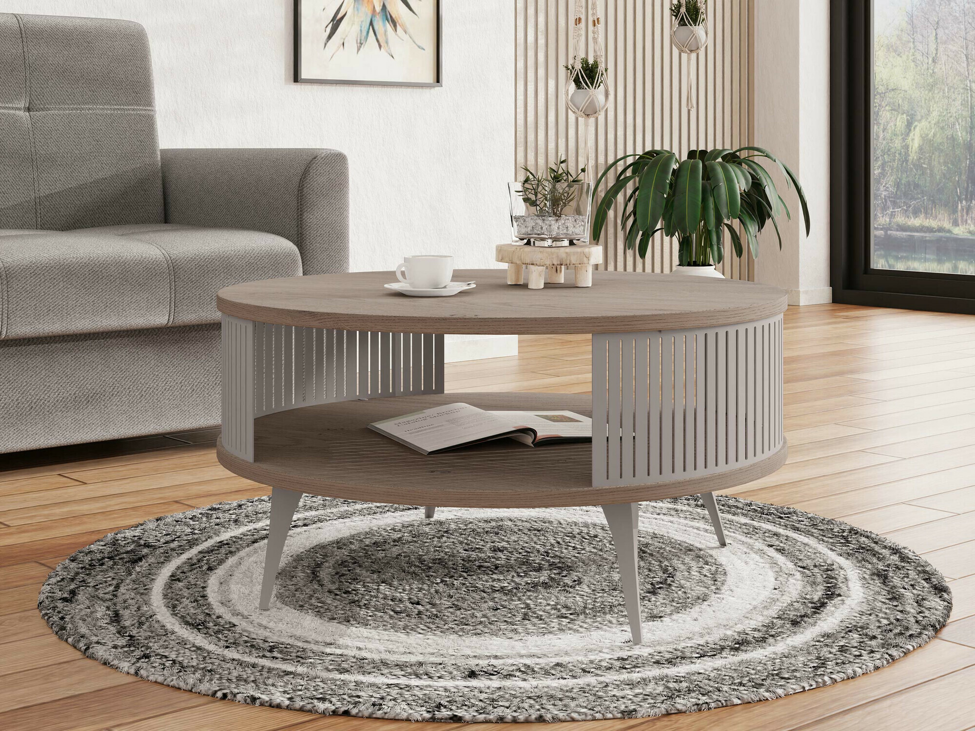 Mesa de centro Vitum VI (Caxemira + Madeira clara)