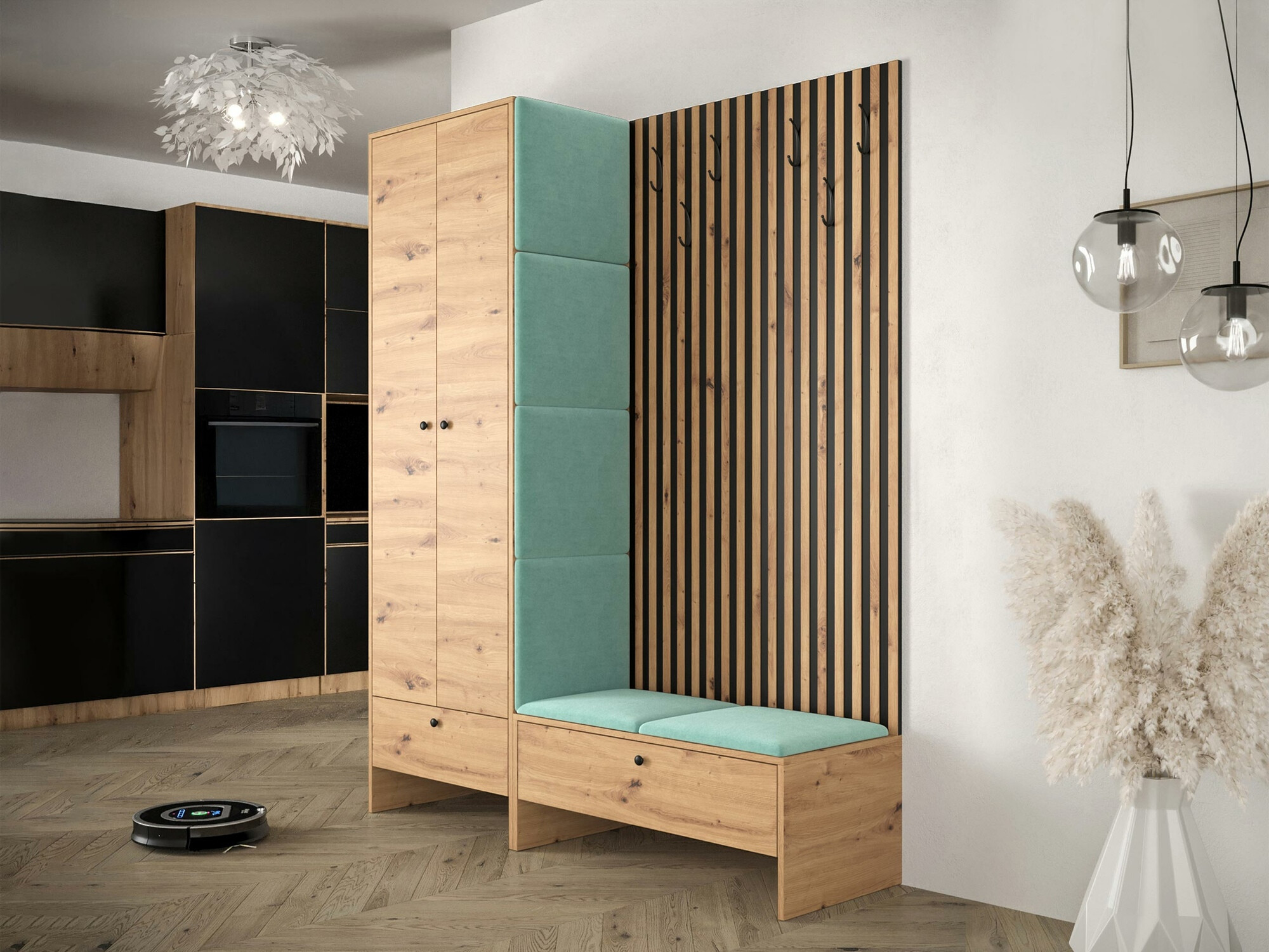 Conjunto para corredor Donio III (Carvalho Artisan + Manila 11)