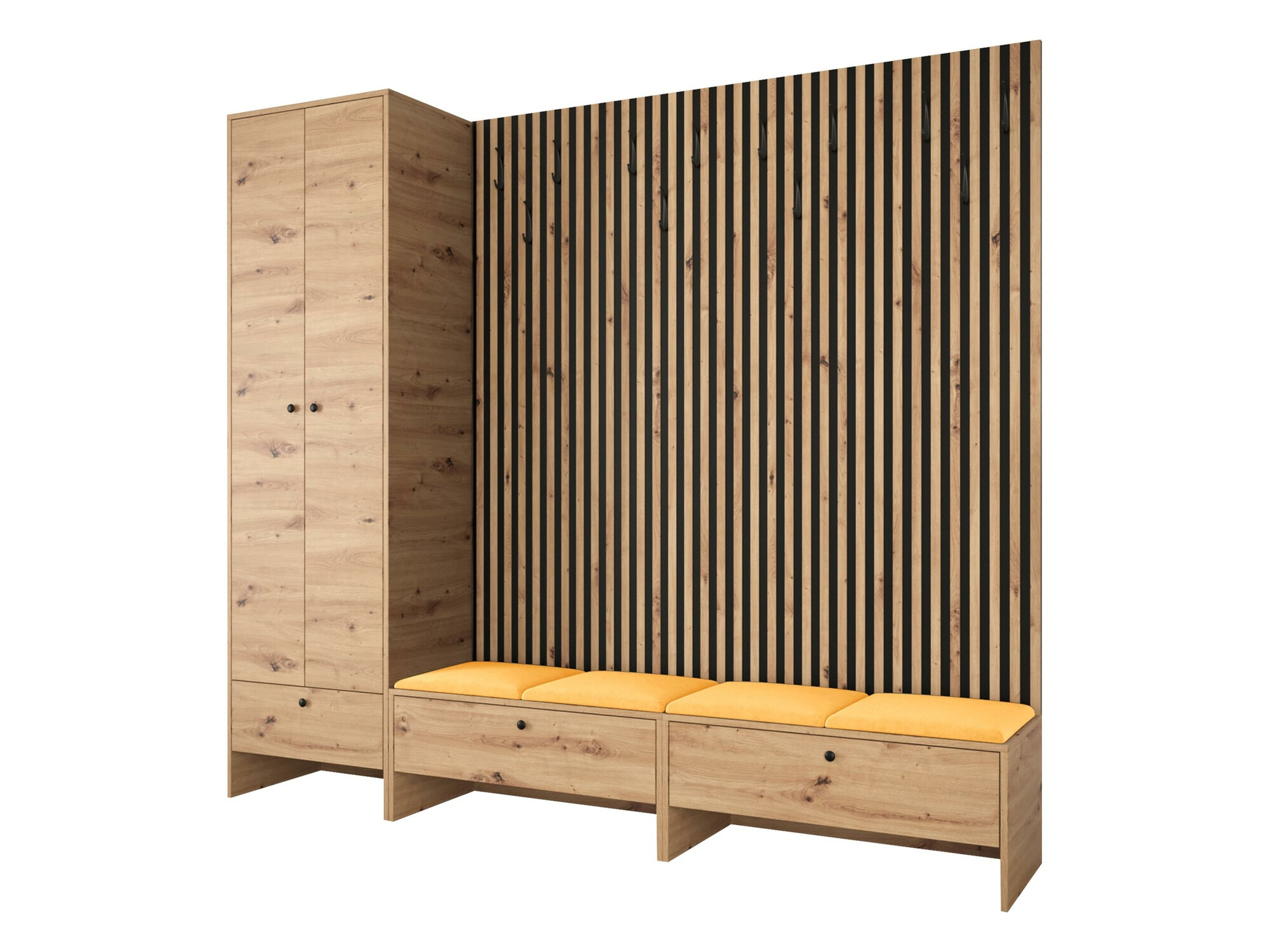 Conjunto para corredor Donio VI (Carvalho Artisan + Manila 32)