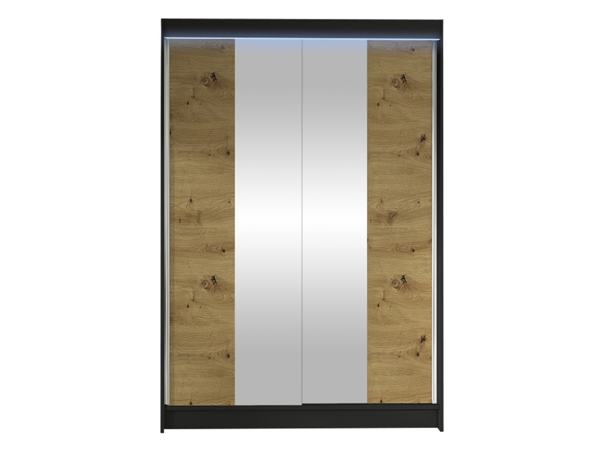 Roupeiro Closico Salvor II (Preto + Carvalho Artisan)