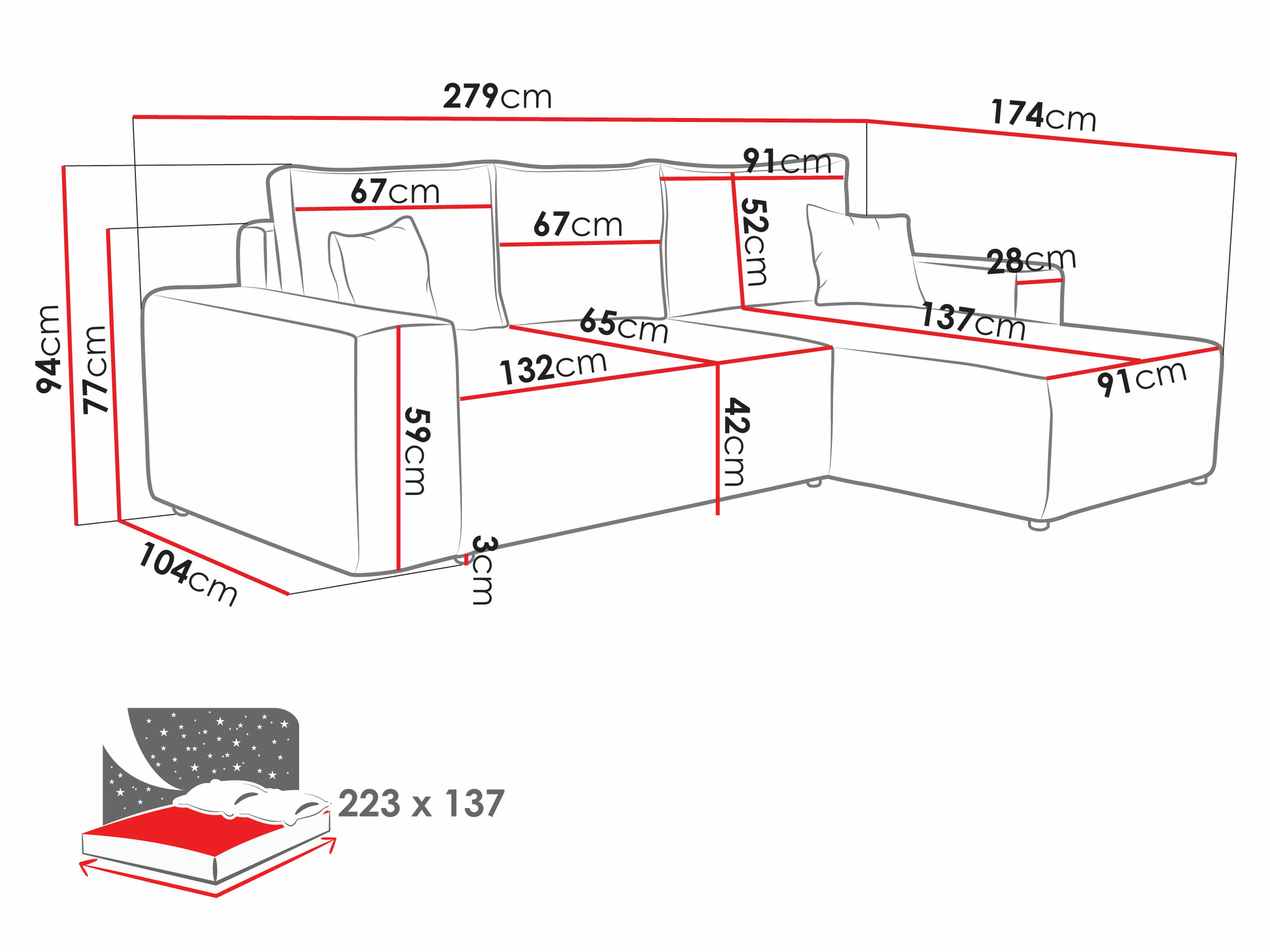 Sofá de canto Clovis 108 (Poso 22)