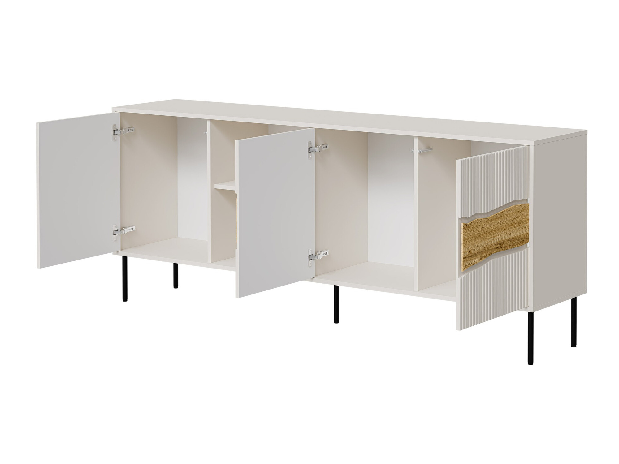 Conjunto para sala de estar Monevare 105 (Preto + Carvalho wotan)