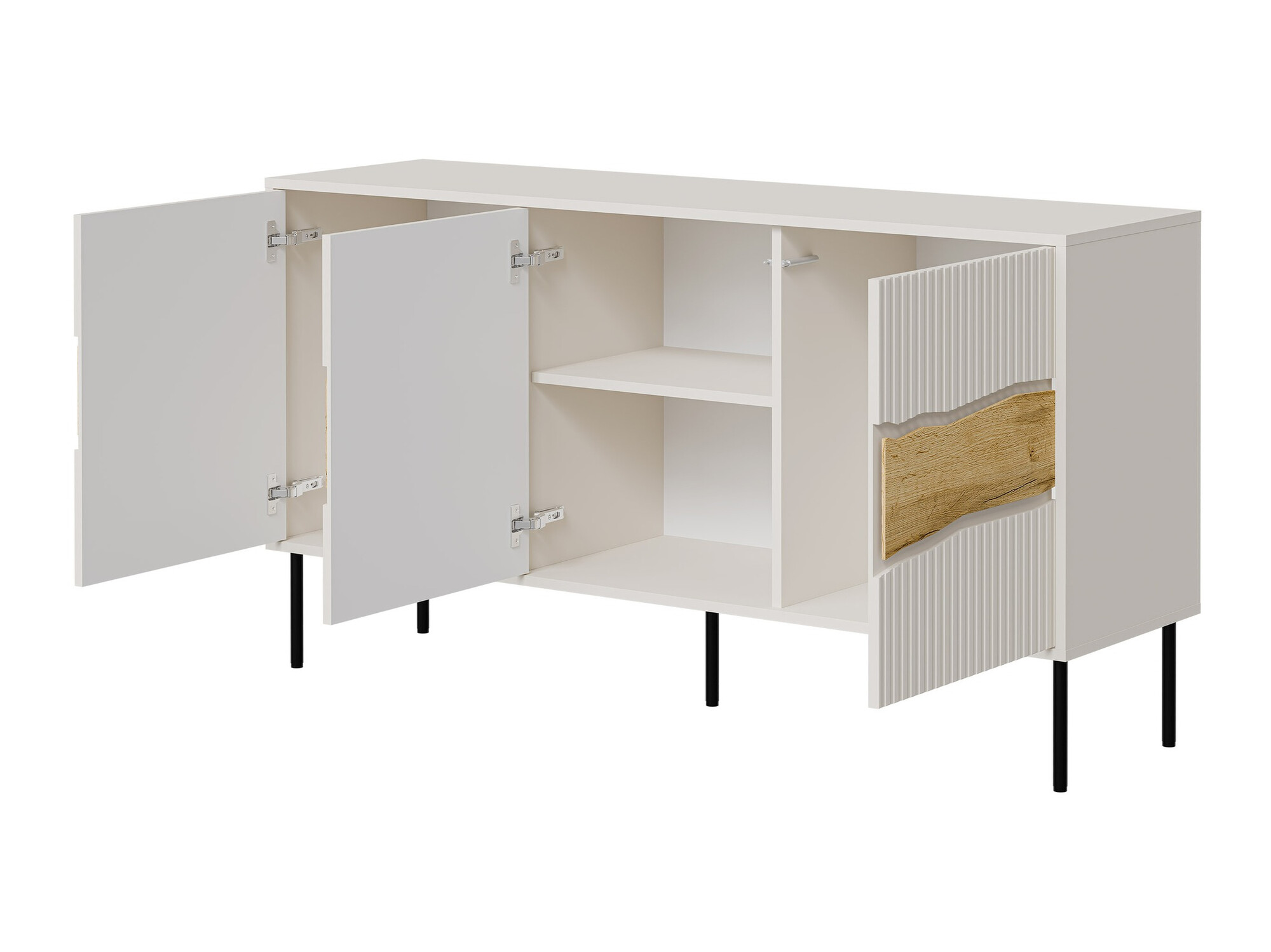 Conjunto para sala de estar Monevare 105 (Preto + Carvalho wotan)