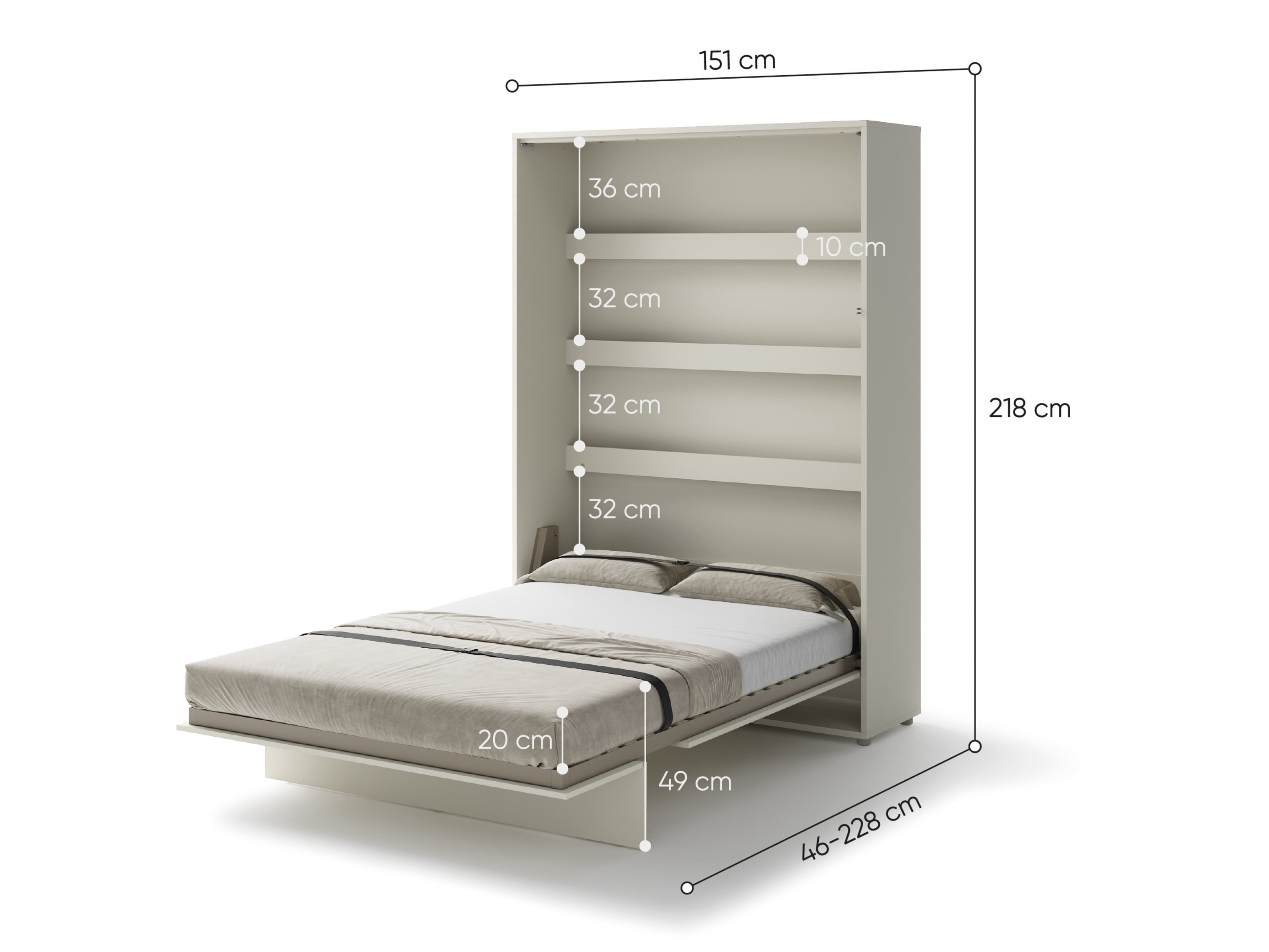 Cama rebatível Concept Pro Lenart Levfere 102 (Caxemira)
