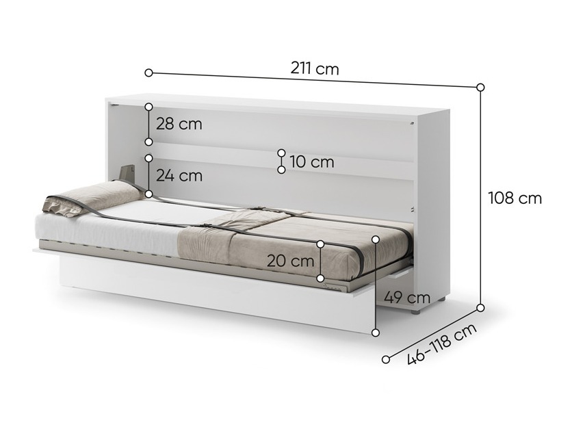 Cama rebatível Concept Pro Lenart V (Branco brilhante)
