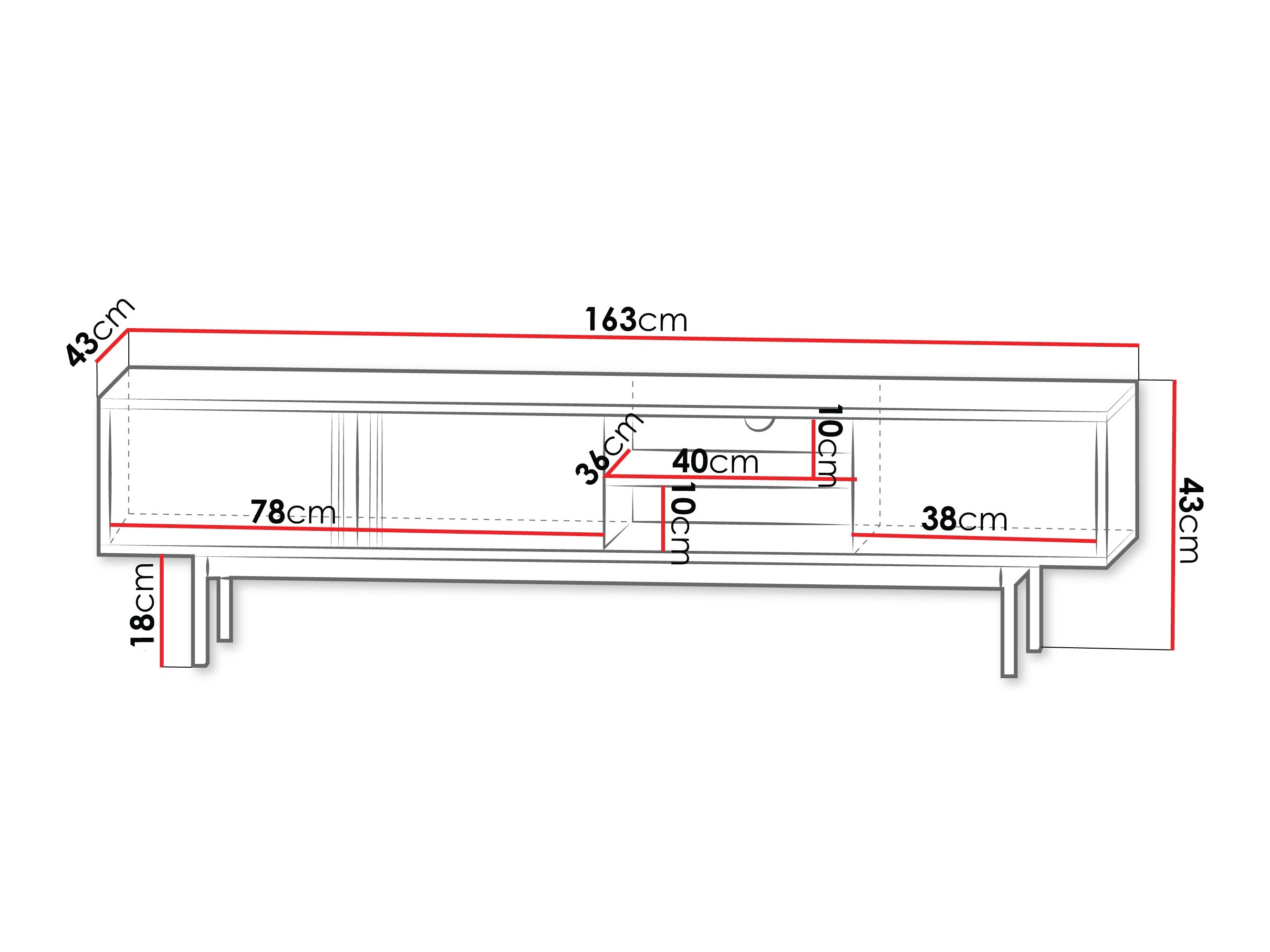 Móvel de TV Levali 108 (Bege)