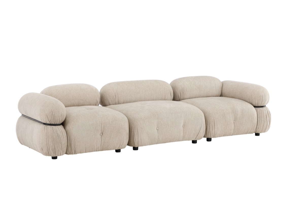 Sofá modular Evardale 104 (Bege + Preto)