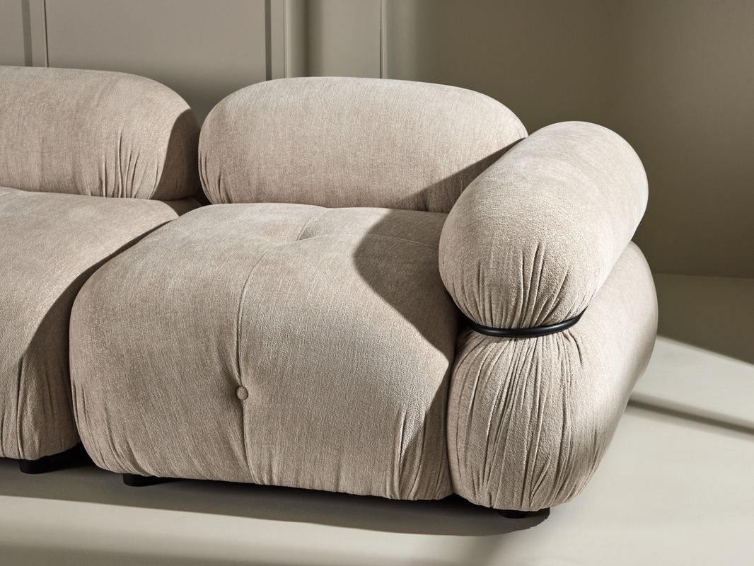 Sofá modular Evardale 104 (Bege + Preto)