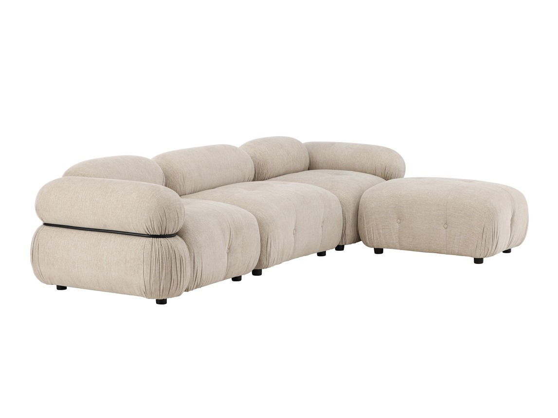 Sofá modular Evardale 104 (Bege + Preto)