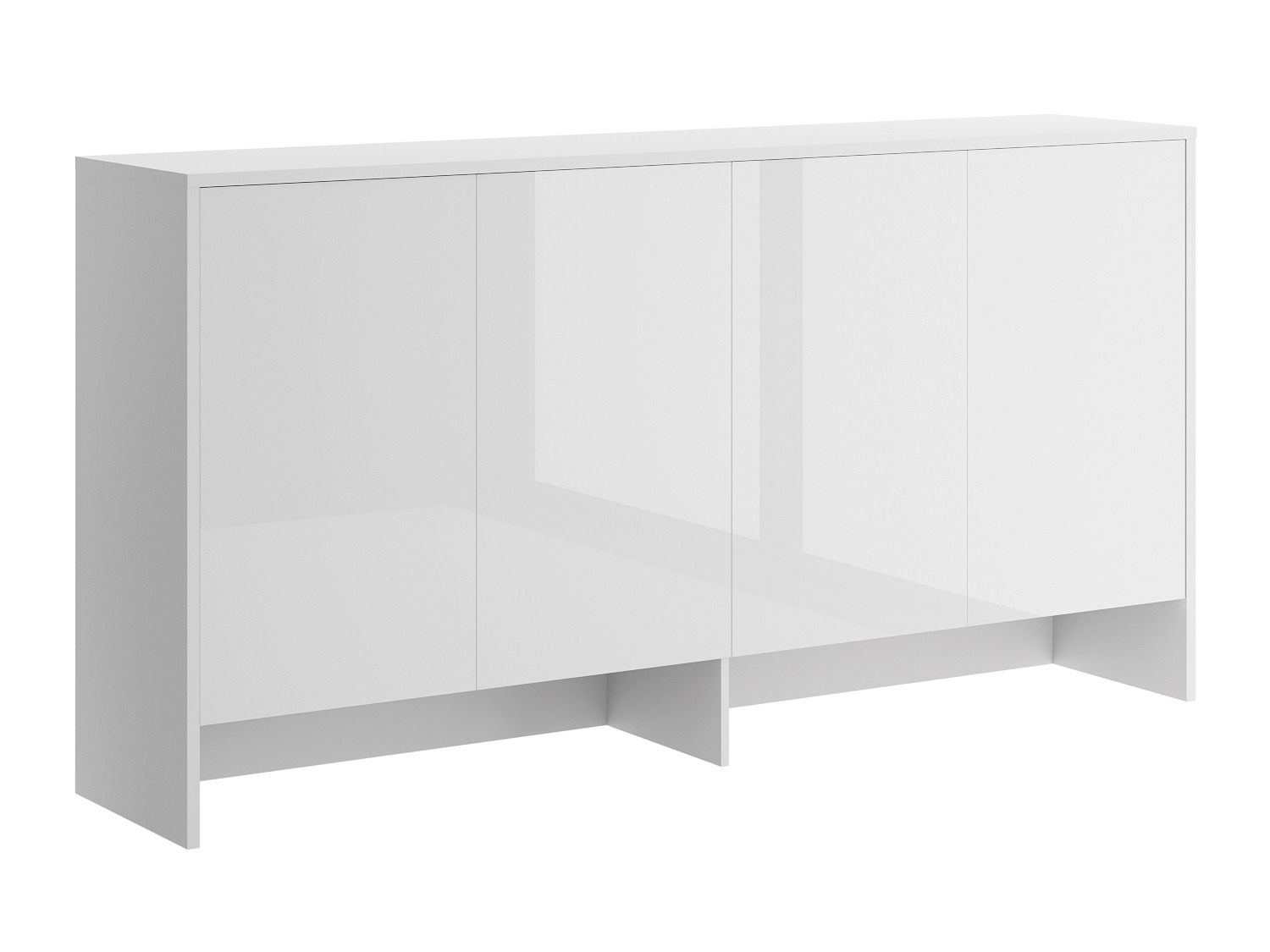 Aparador Concept Lenart V (Branco + Branco brilhante)