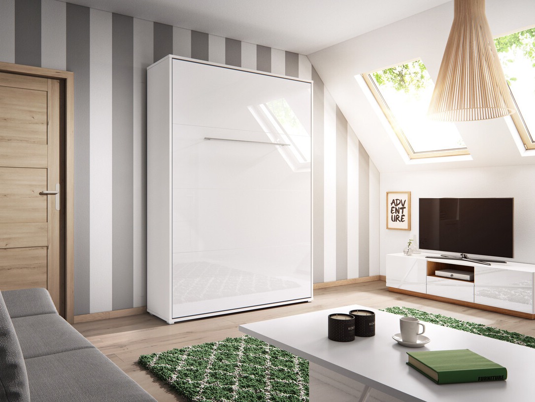 Cama rebatível Concept Pro Lenart III (Branco + Branco brilhante)